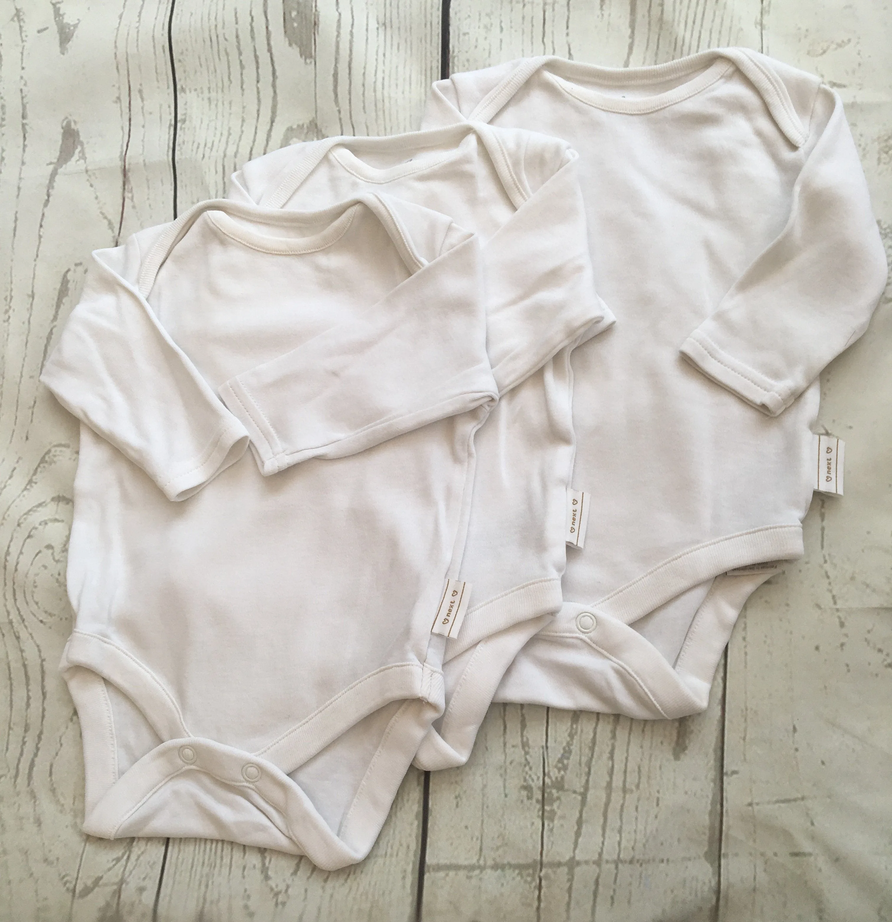 0-3 Months Unisex Bodysuits x3