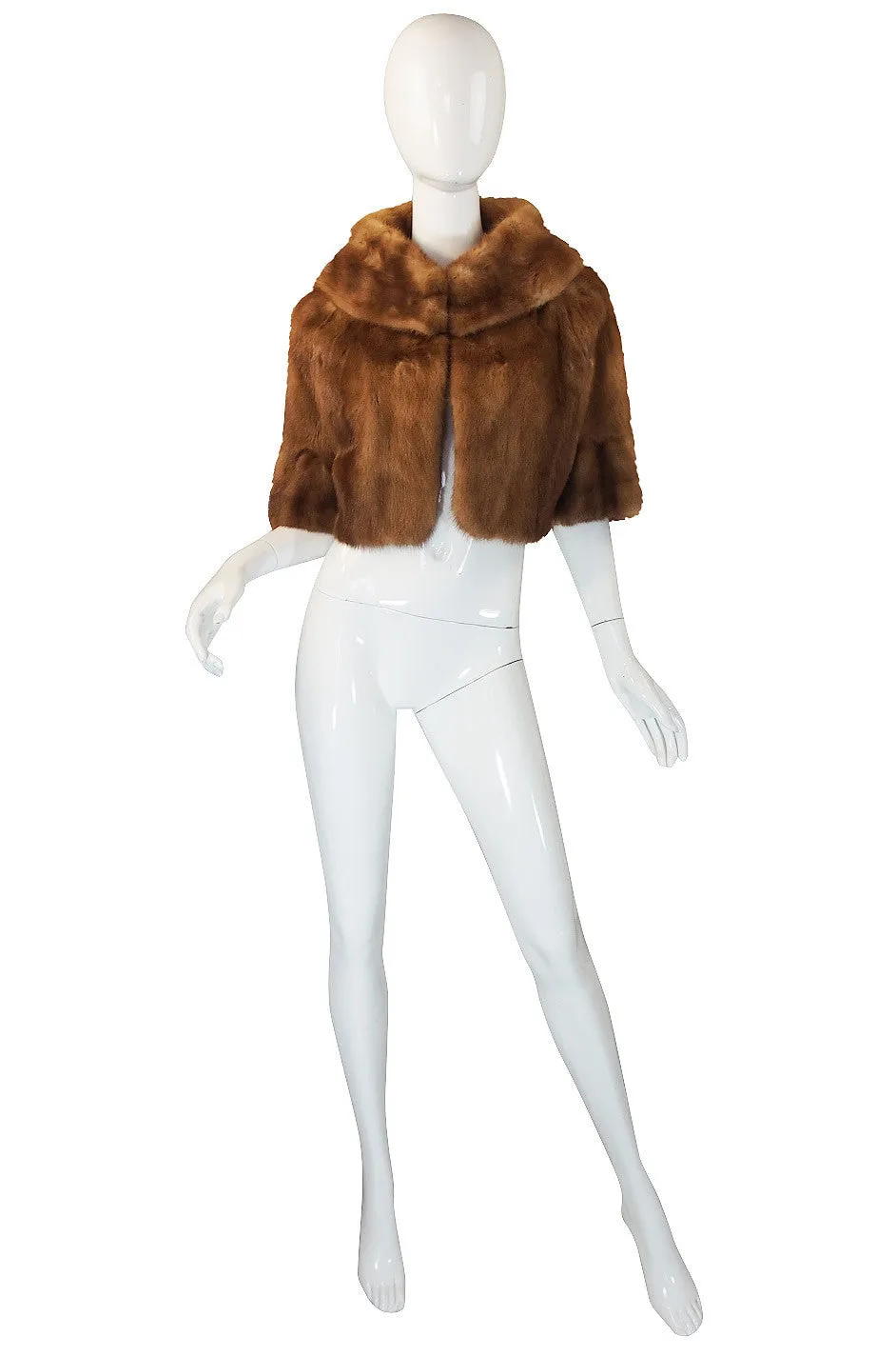 1950s Mink Ruffle Sleeve Jacket