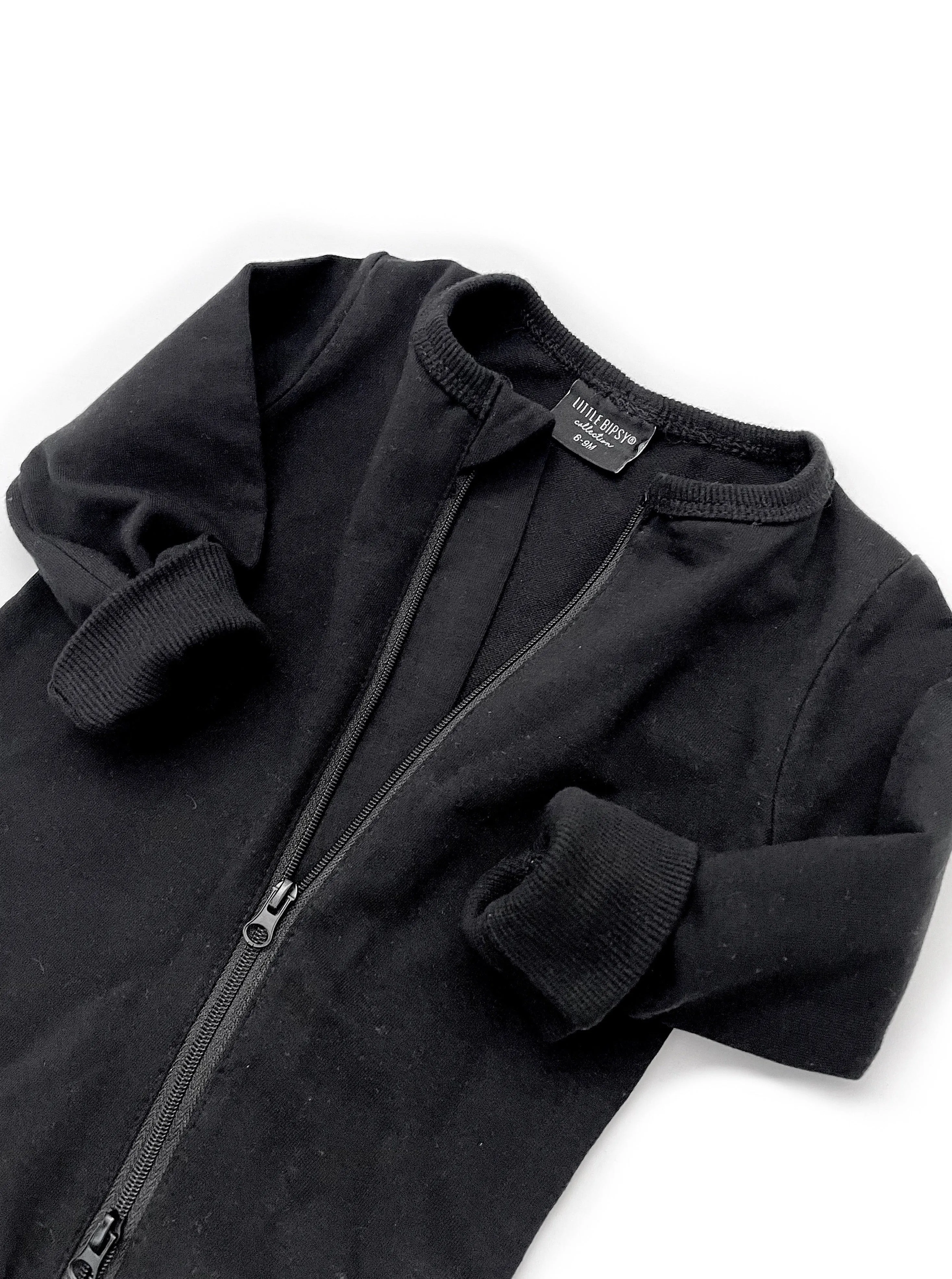 2-Way Zip Romper - Black