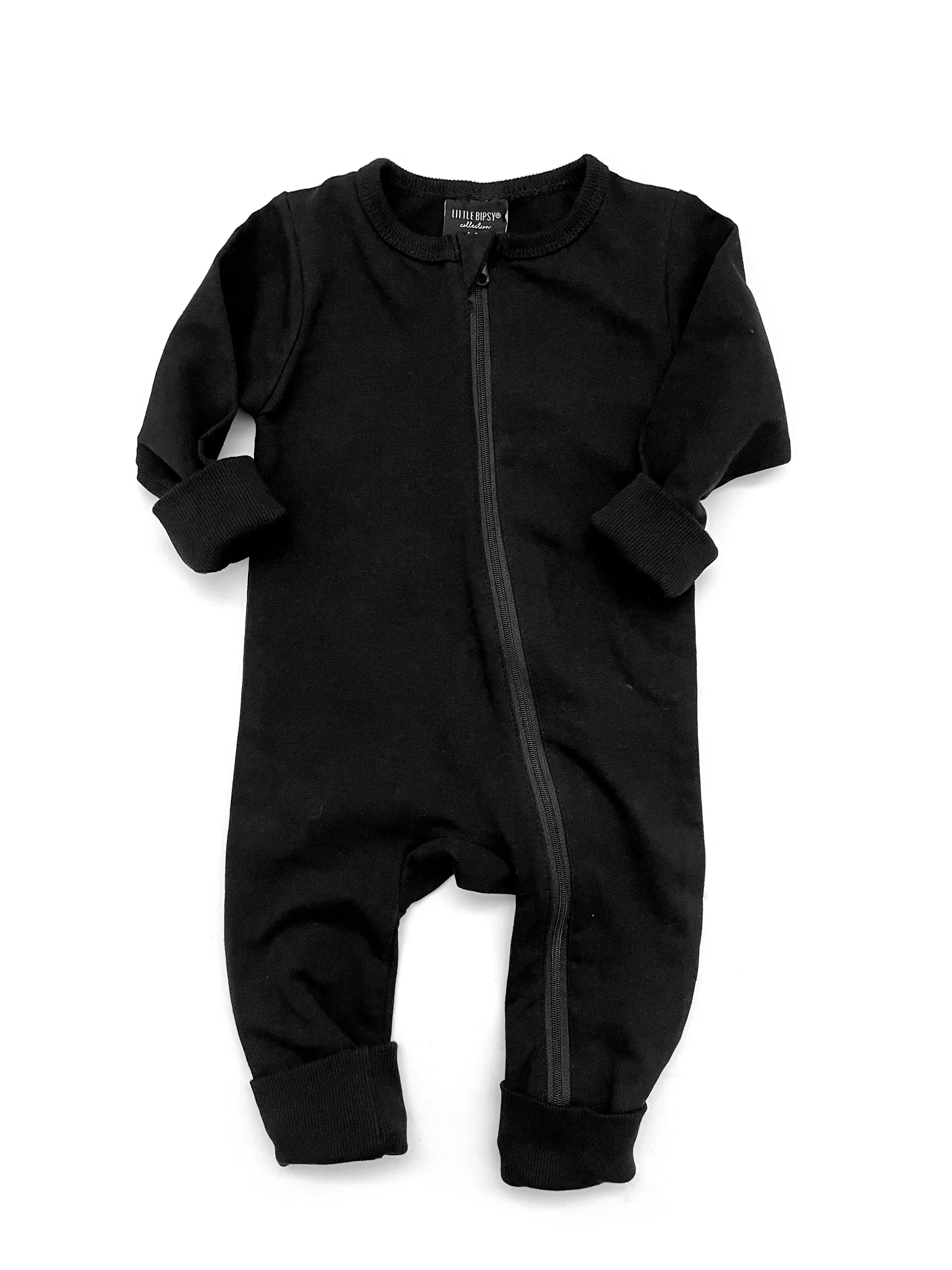 2-Way Zip Romper - Black