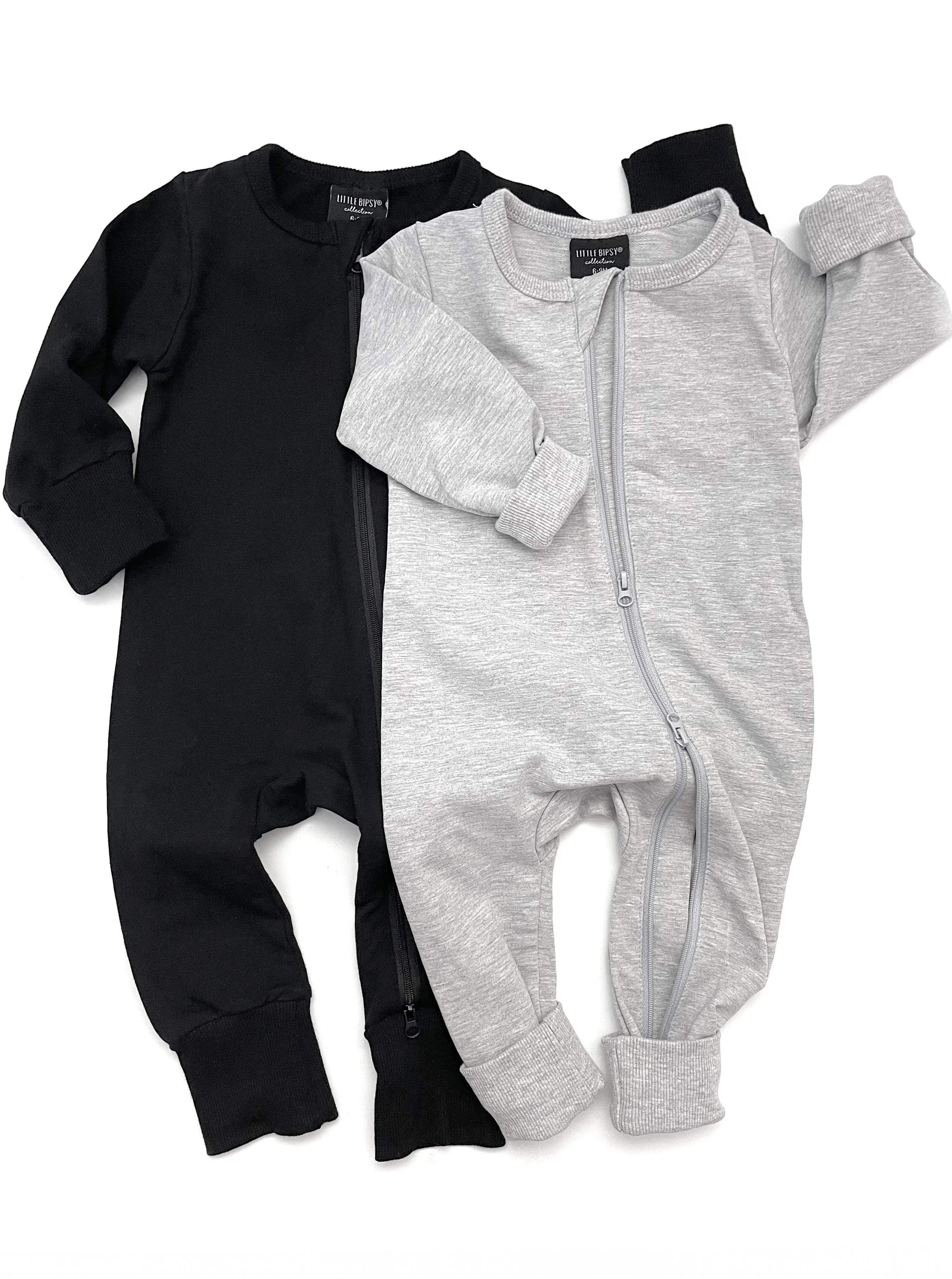 2-Way Zip Romper - Black