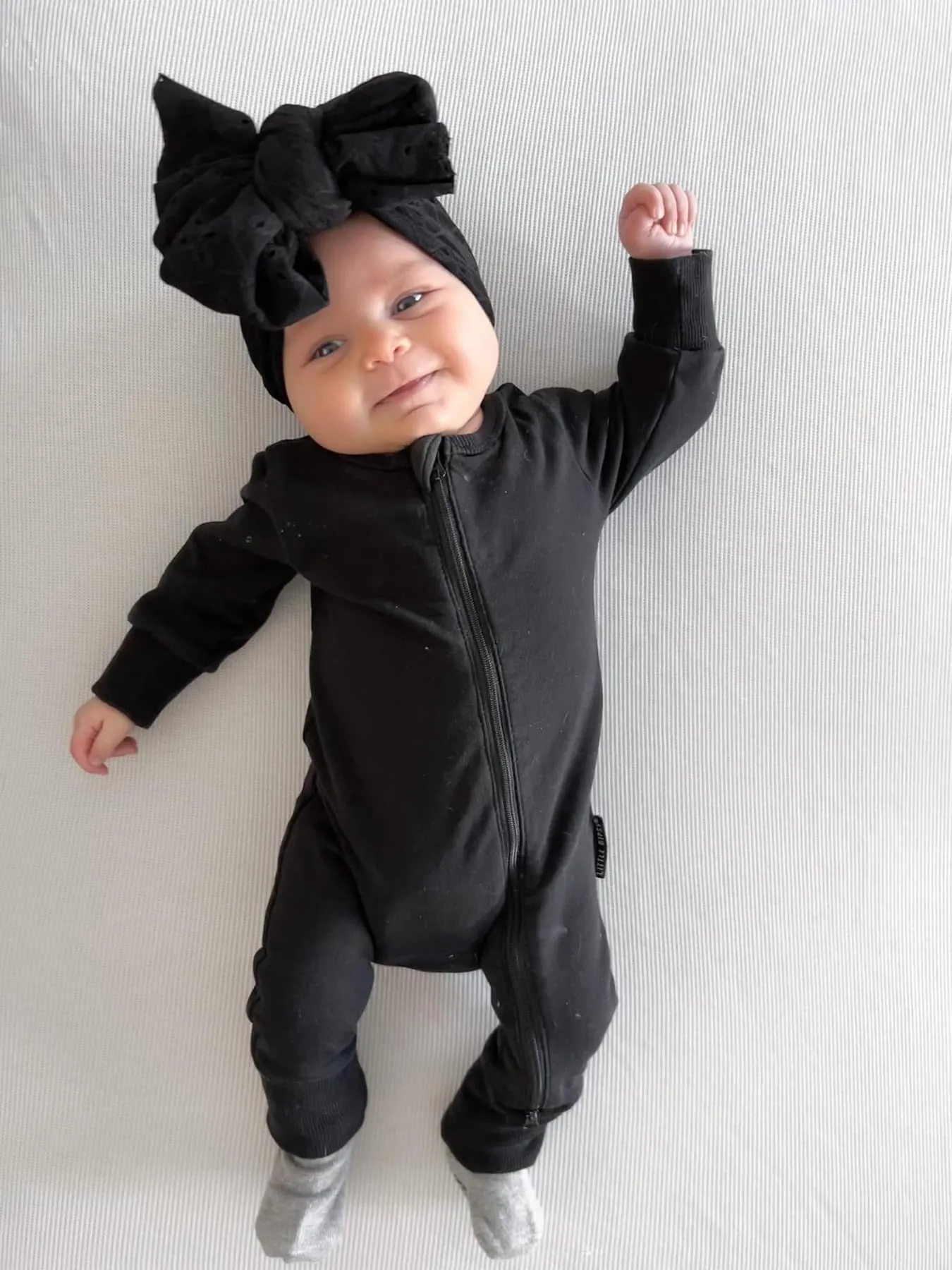 2-Way Zip Romper - Black