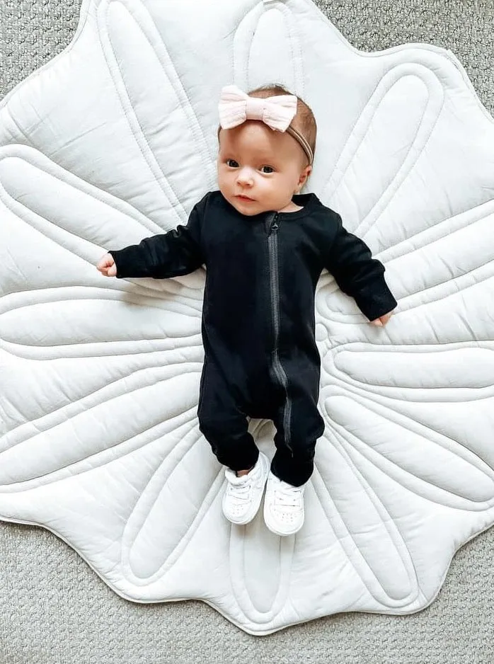 2-Way Zip Romper - Black