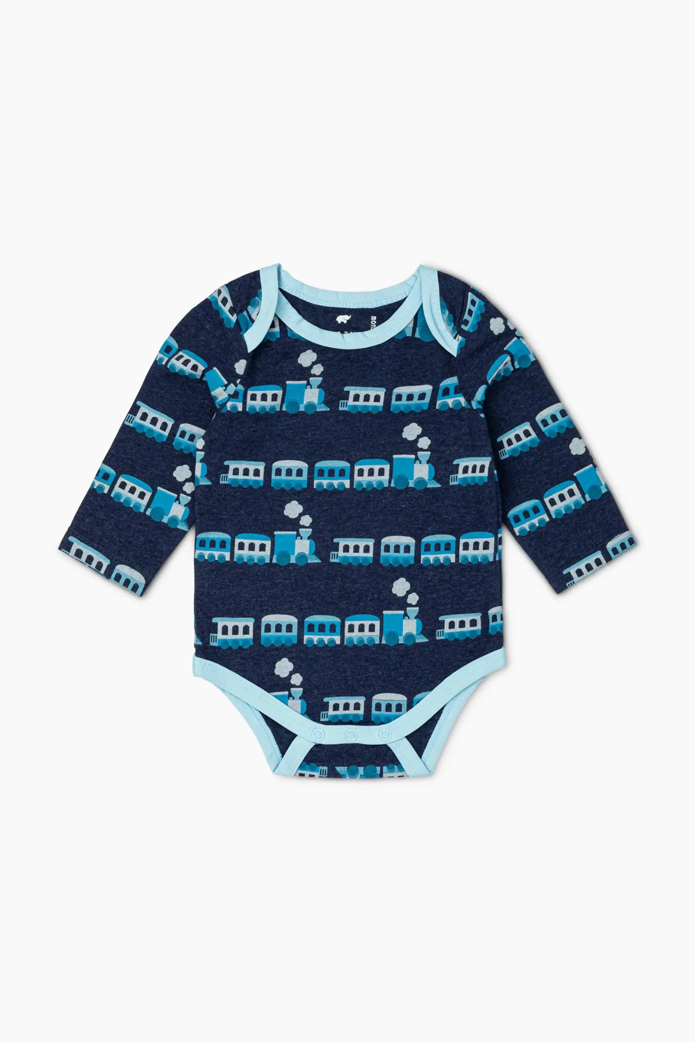 5-Pack Long Sleeve Bodysuit Bundle_Blue Trains