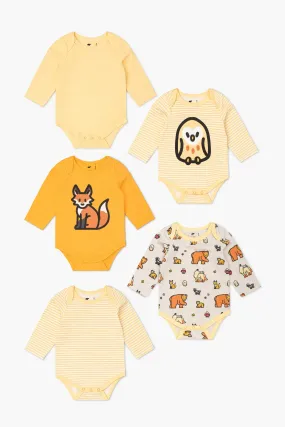 5-Pack Long Sleeve Bodysuit Bundle_Forest Friends