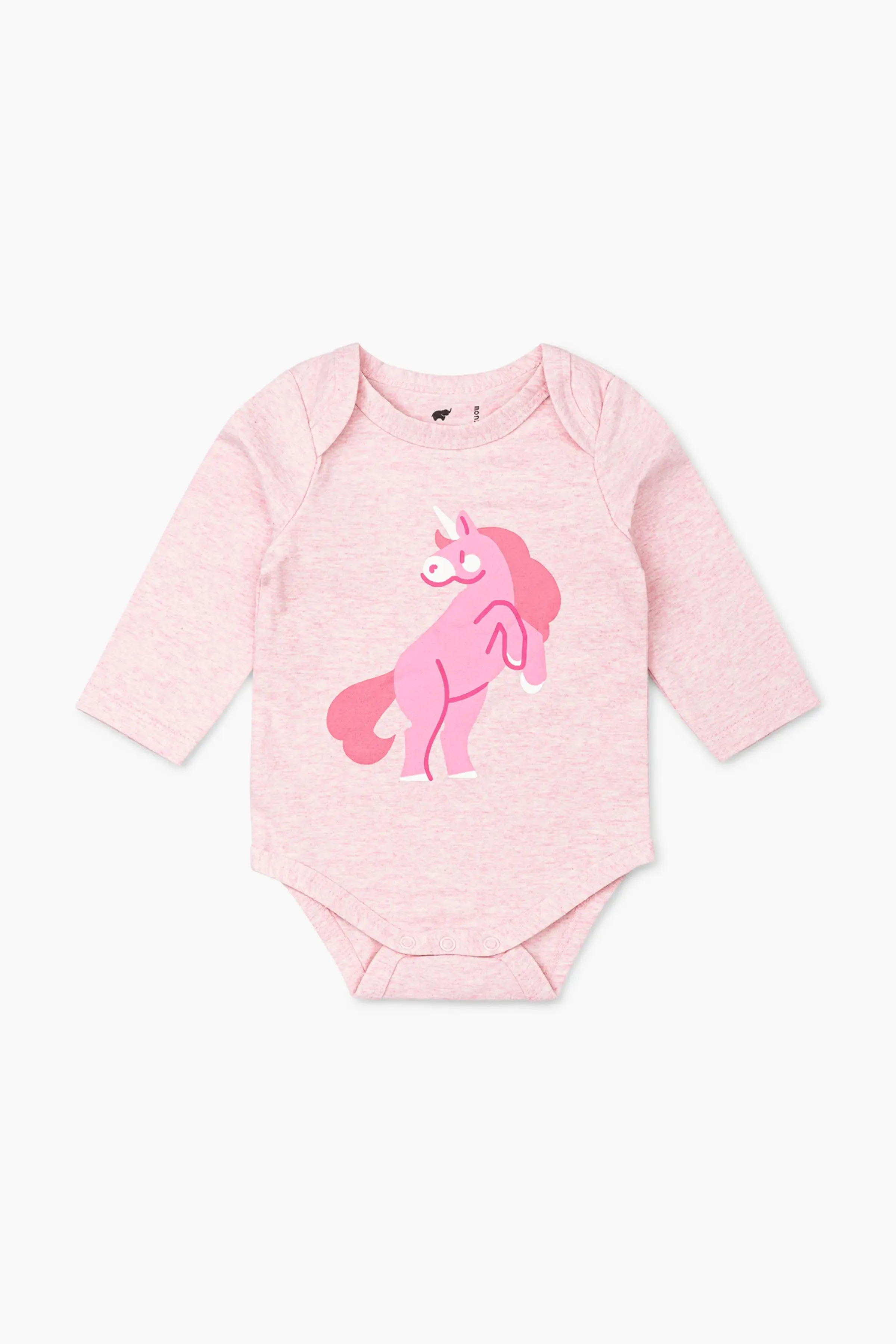 5-Pack Long Sleeve Bodysuit Bundle_Pink Unicorns