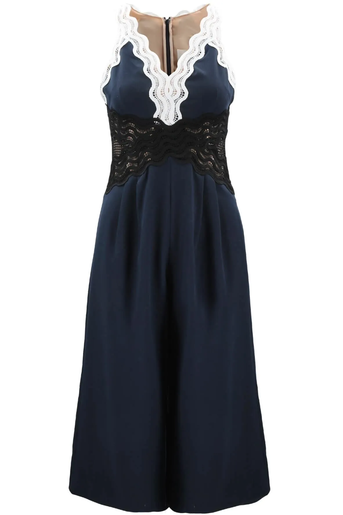 Adria Lace Trim Jumpsuit