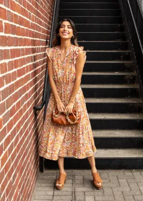 Alivia Midi Dress - Orange-***FINAL SALE***
