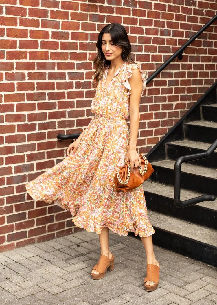 Alivia Midi Dress - Orange-***FINAL SALE***