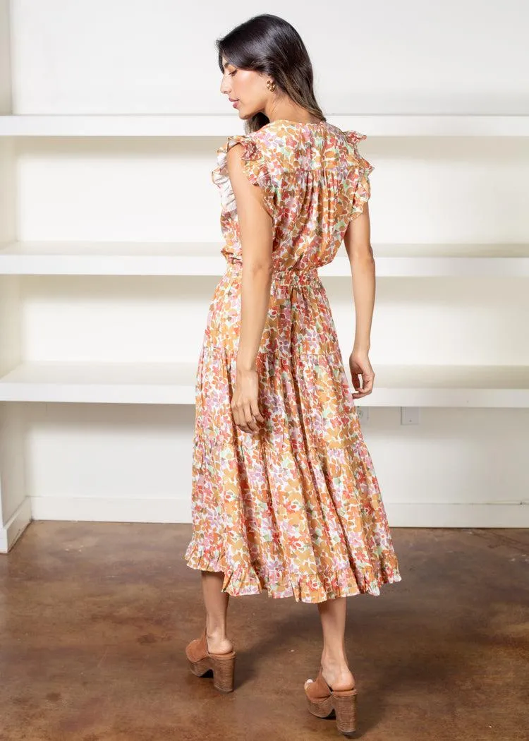 Alivia Midi Dress - Orange-***FINAL SALE***