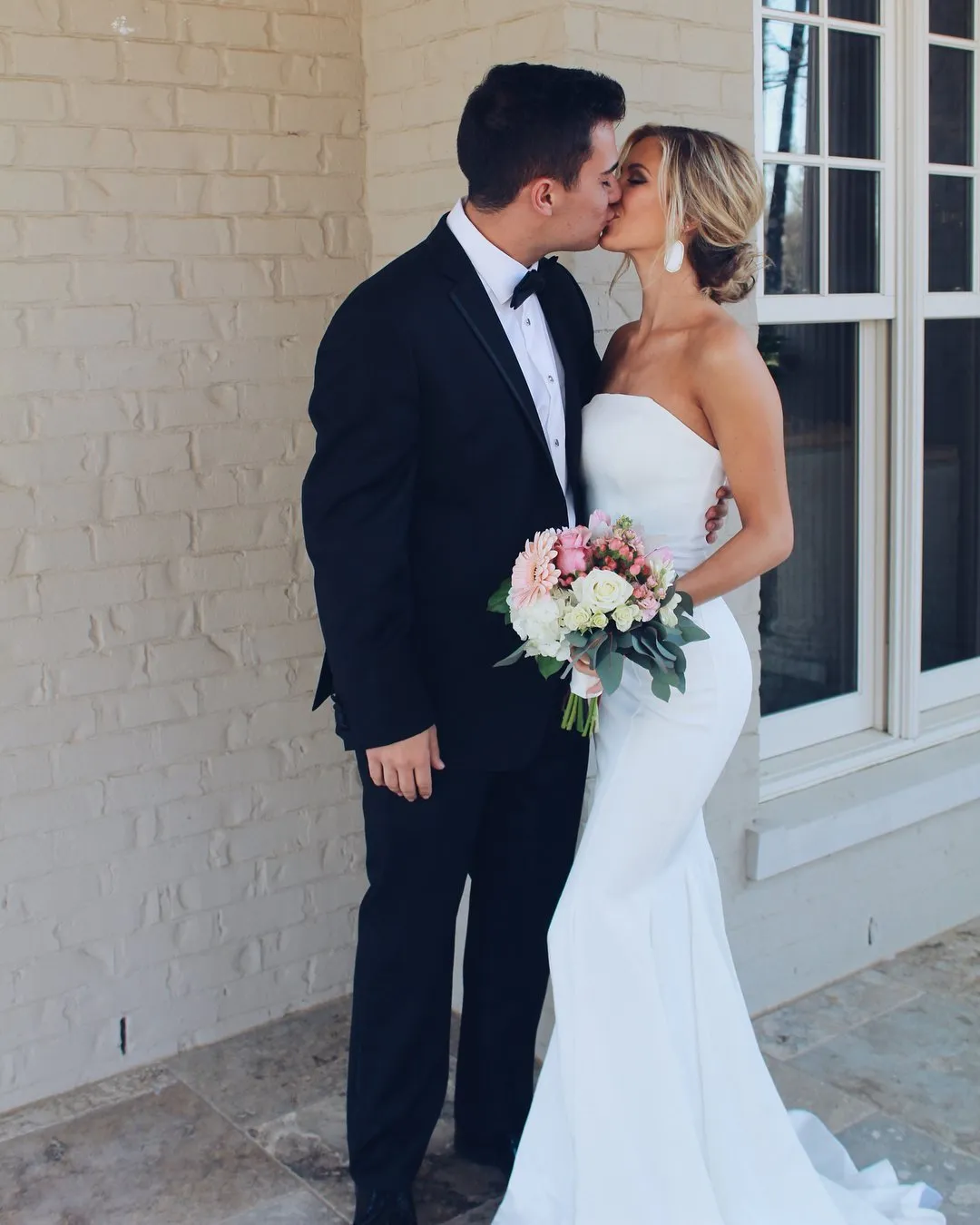 Alluring Satin Strapless Neckline Sweep Train Mermaid Wedding Dresses WD112