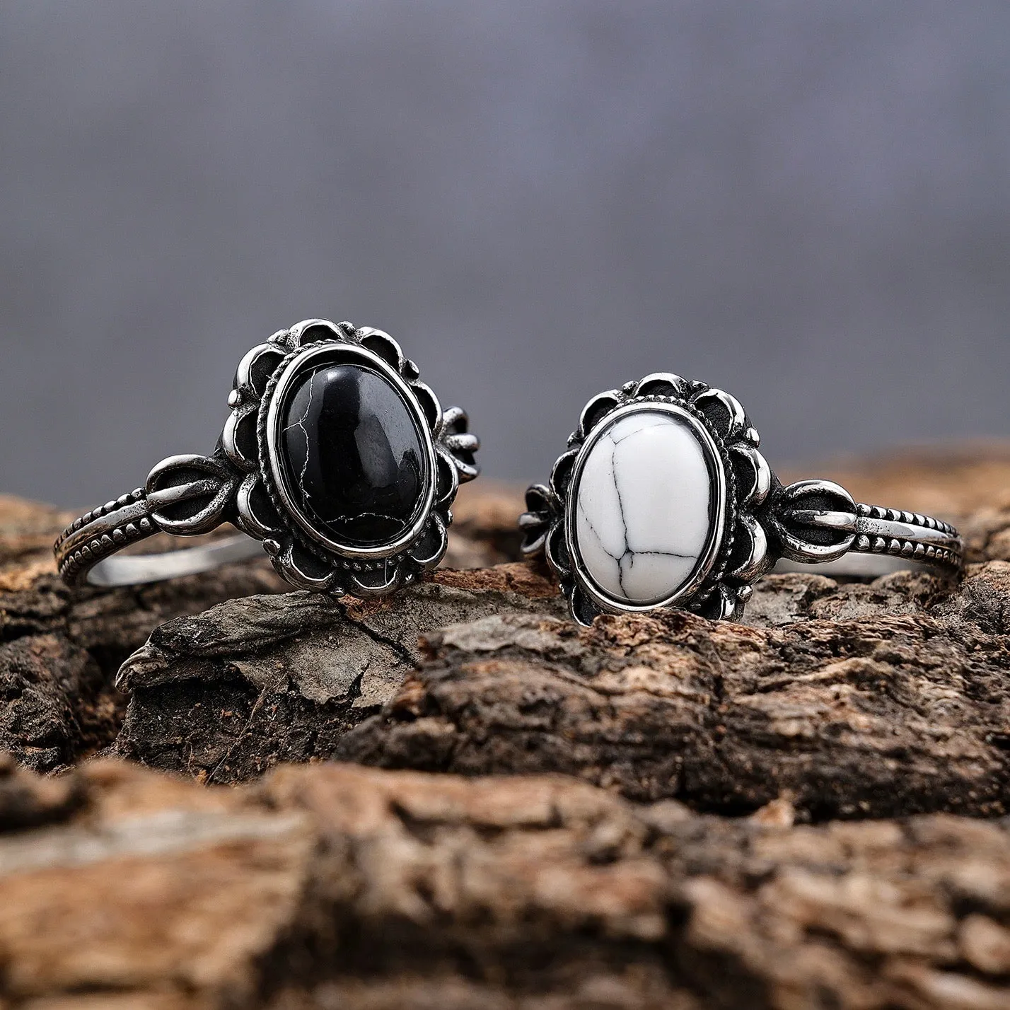 Antique White Stone Ring - R235