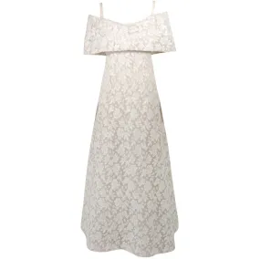 ARNOLD SCAASI White Floral Wedding Gown with Sequins Size 6