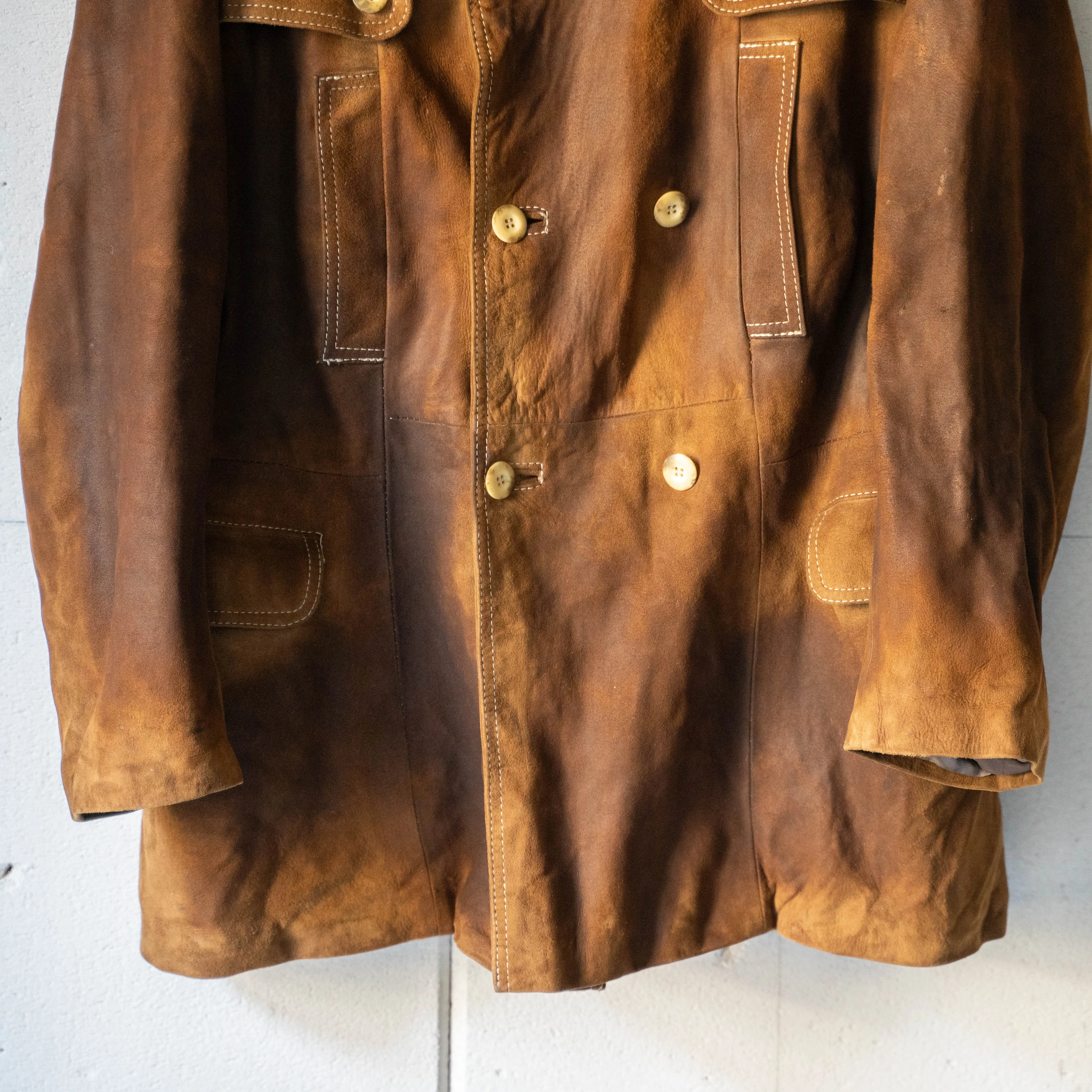 around 1970s brown suede double breasted jacket