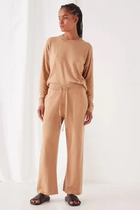 Assembly Label - Cotton Cashmere Wide Leg Pant - Taupe-