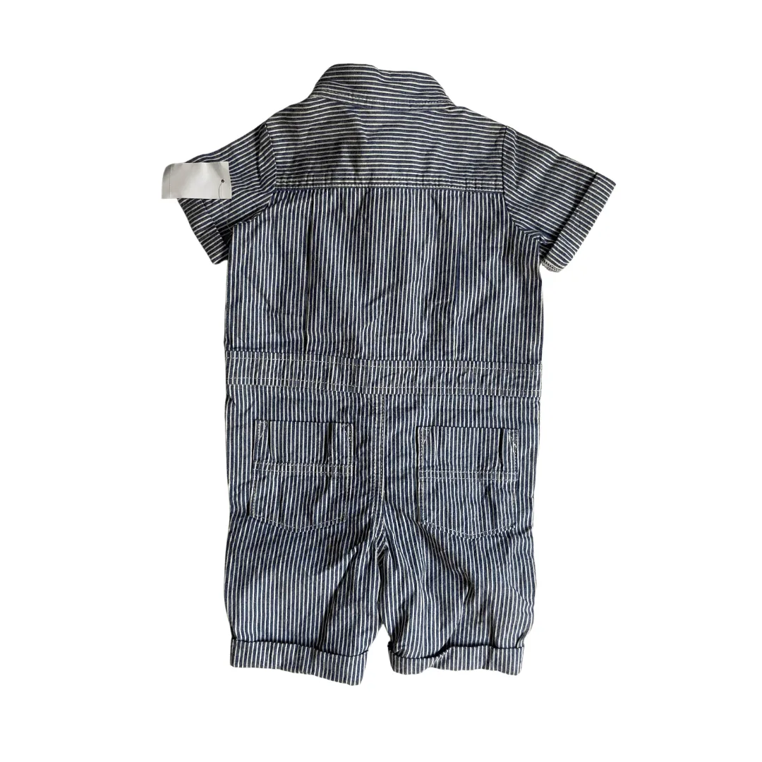 Baby Gap Blue and White Collared Romper (12 - 18 Months) | Brand New |