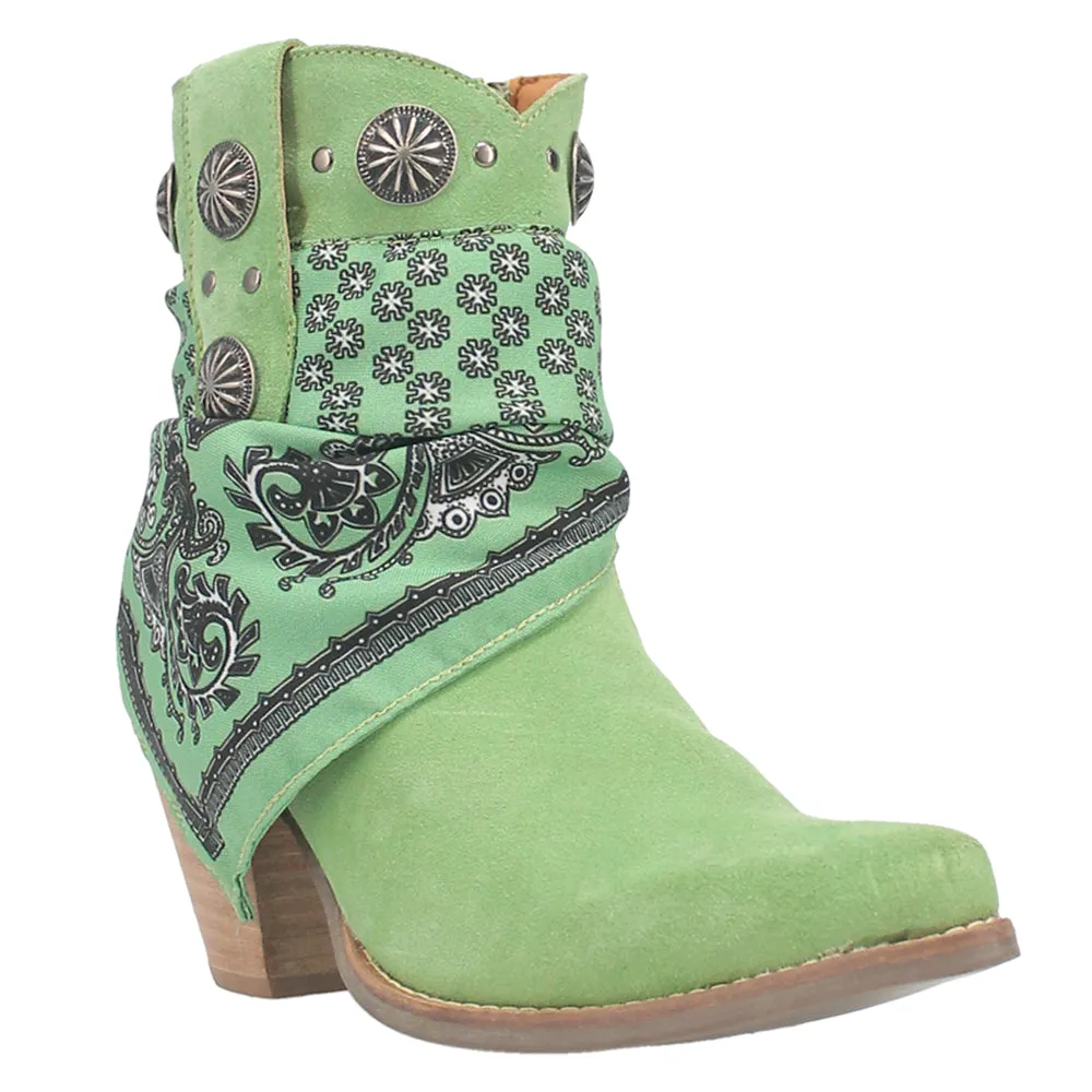 Bandida Paisley Studded Round Toe Cowboy Booties