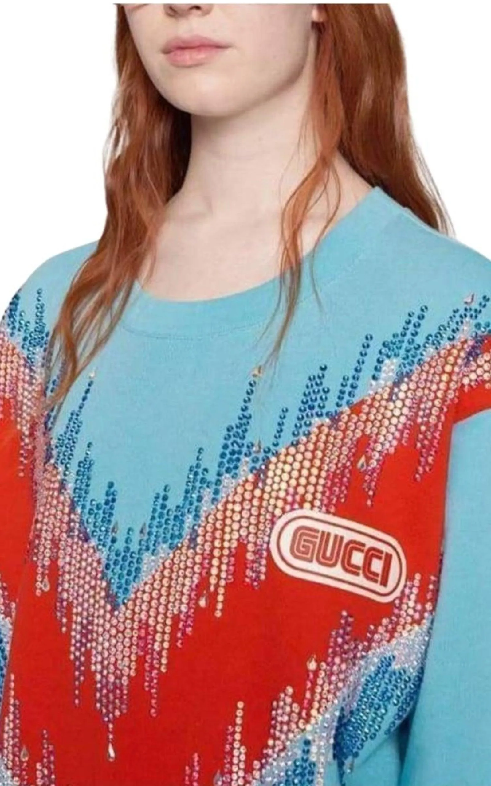 Bead Embroidered Cotton Sweatshirt