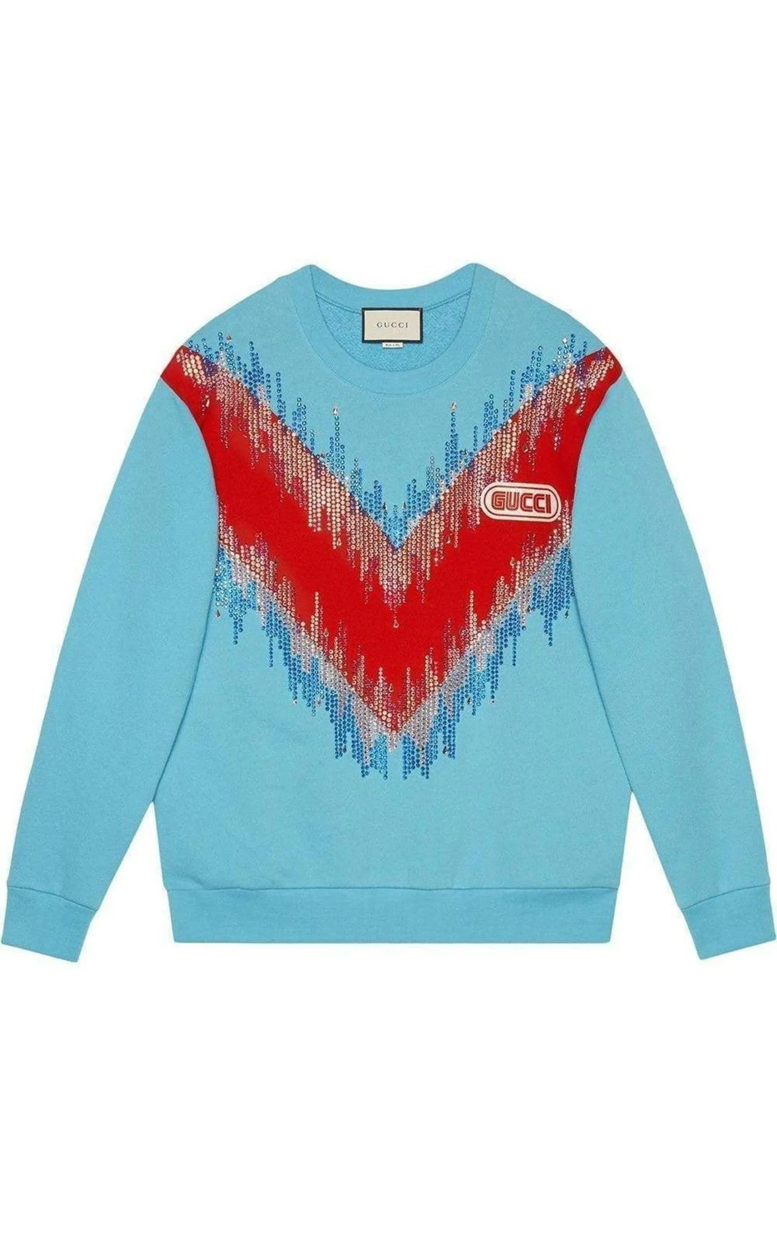 Bead Embroidered Cotton Sweatshirt