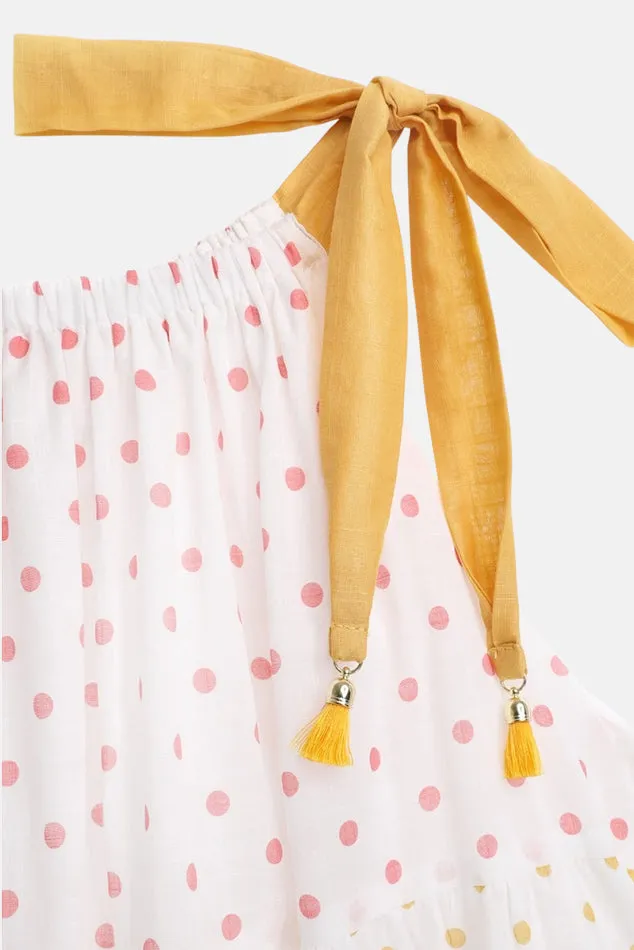 Bellitude Halter Tiered Dress Multi Dot
