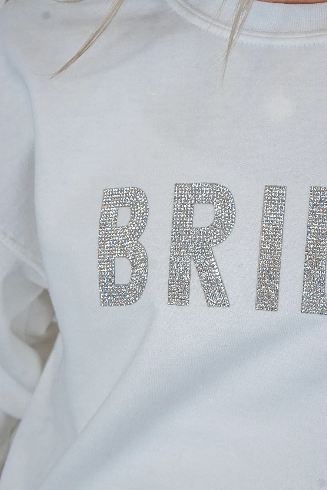 Blingy Bride Crew White Sweatshirt