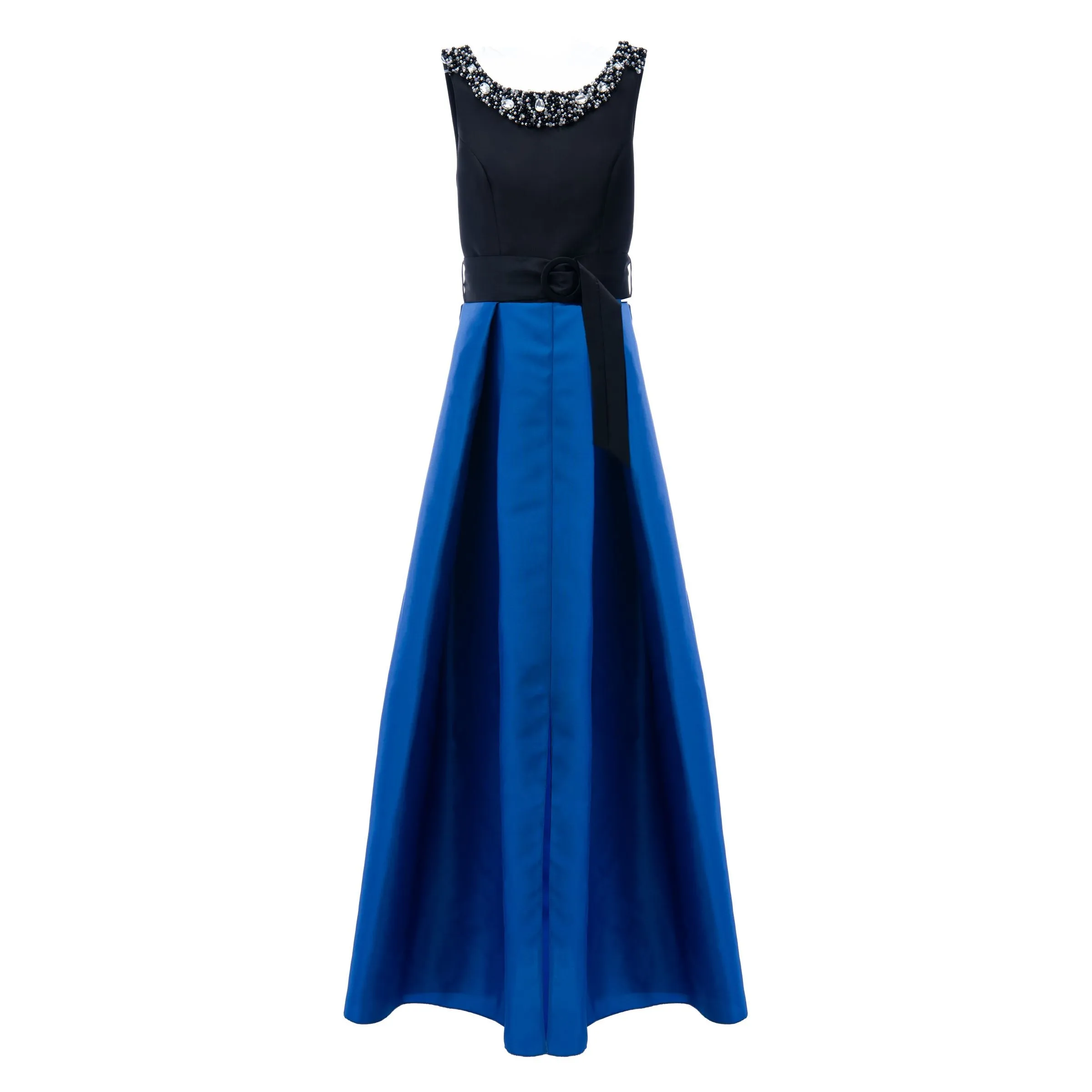 Blue Lucena Sleeveless Gem Gown
