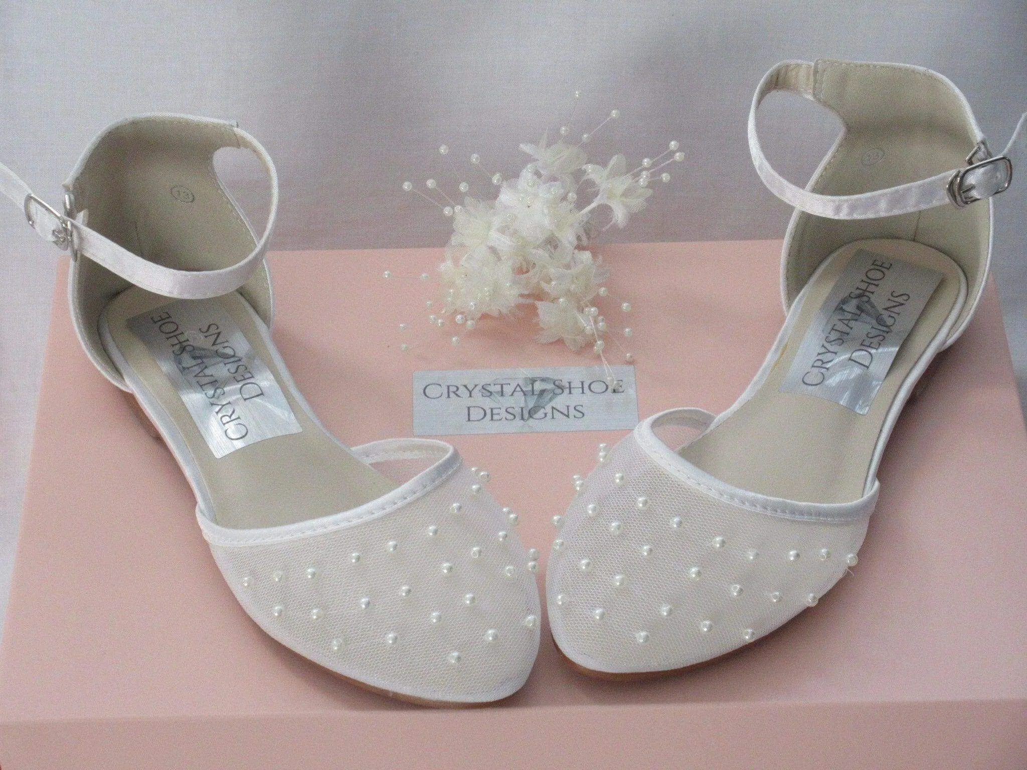 Bridesmaid, Flower Girl, Communion White Ivory Satin Shoes, Girls Party Shoes.