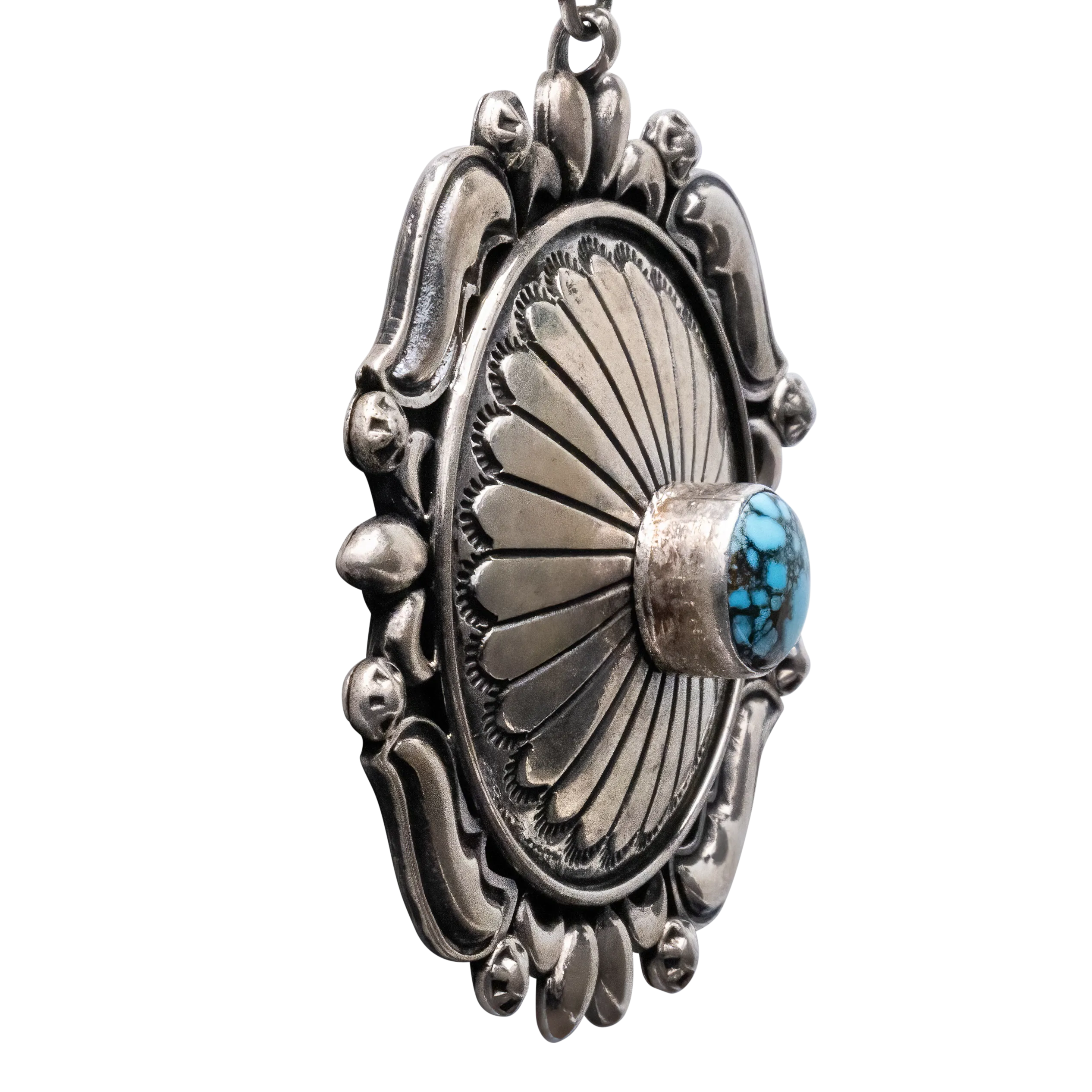 Candelaria Turquoise Concho Pendant | Danny Clark