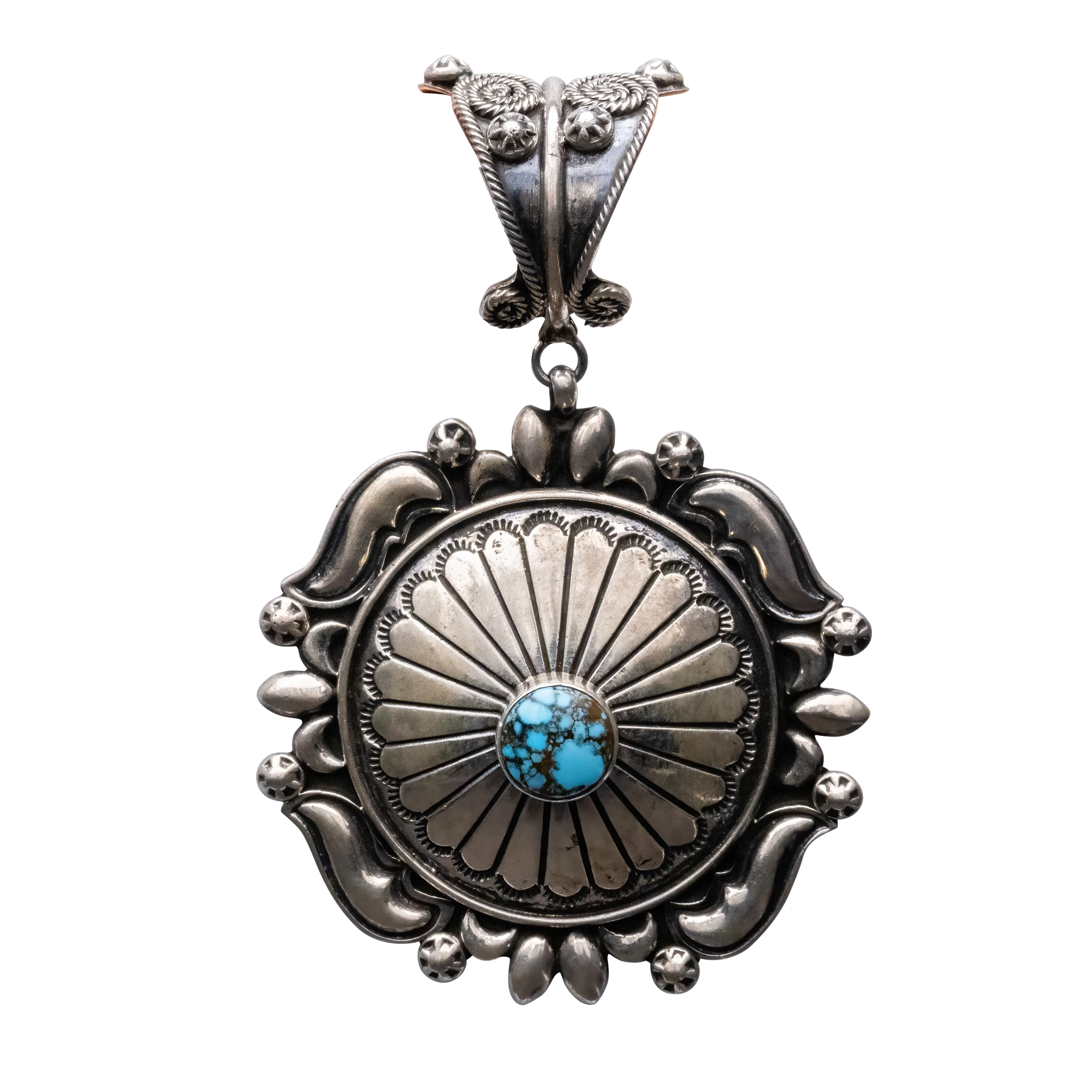Candelaria Turquoise Concho Pendant | Danny Clark