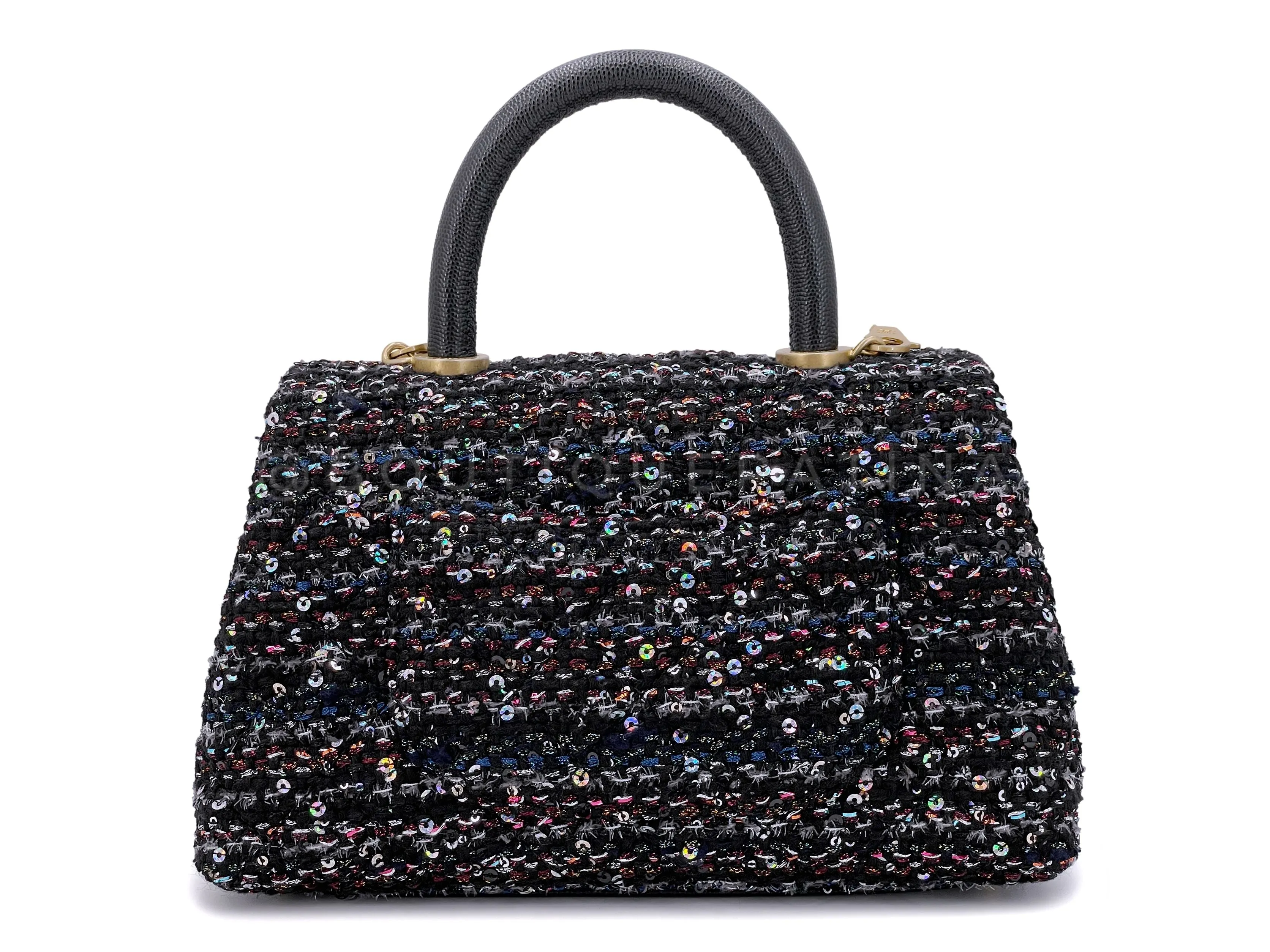 Chanel 20A Metiers D'Art Tweed Sequin Coco Handle Bag GHW