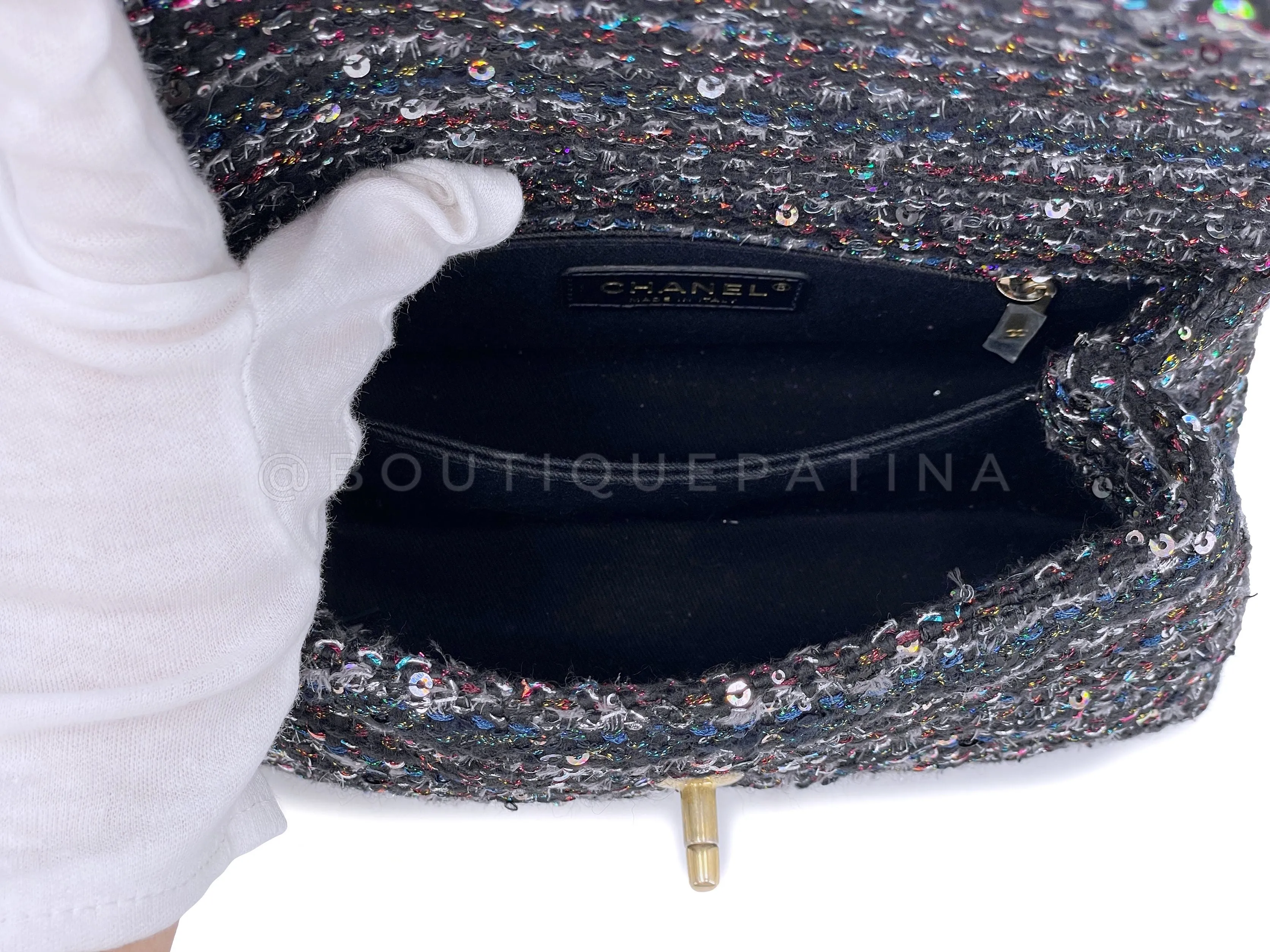 Chanel 20A Metiers D'Art Tweed Sequin Coco Handle Bag GHW