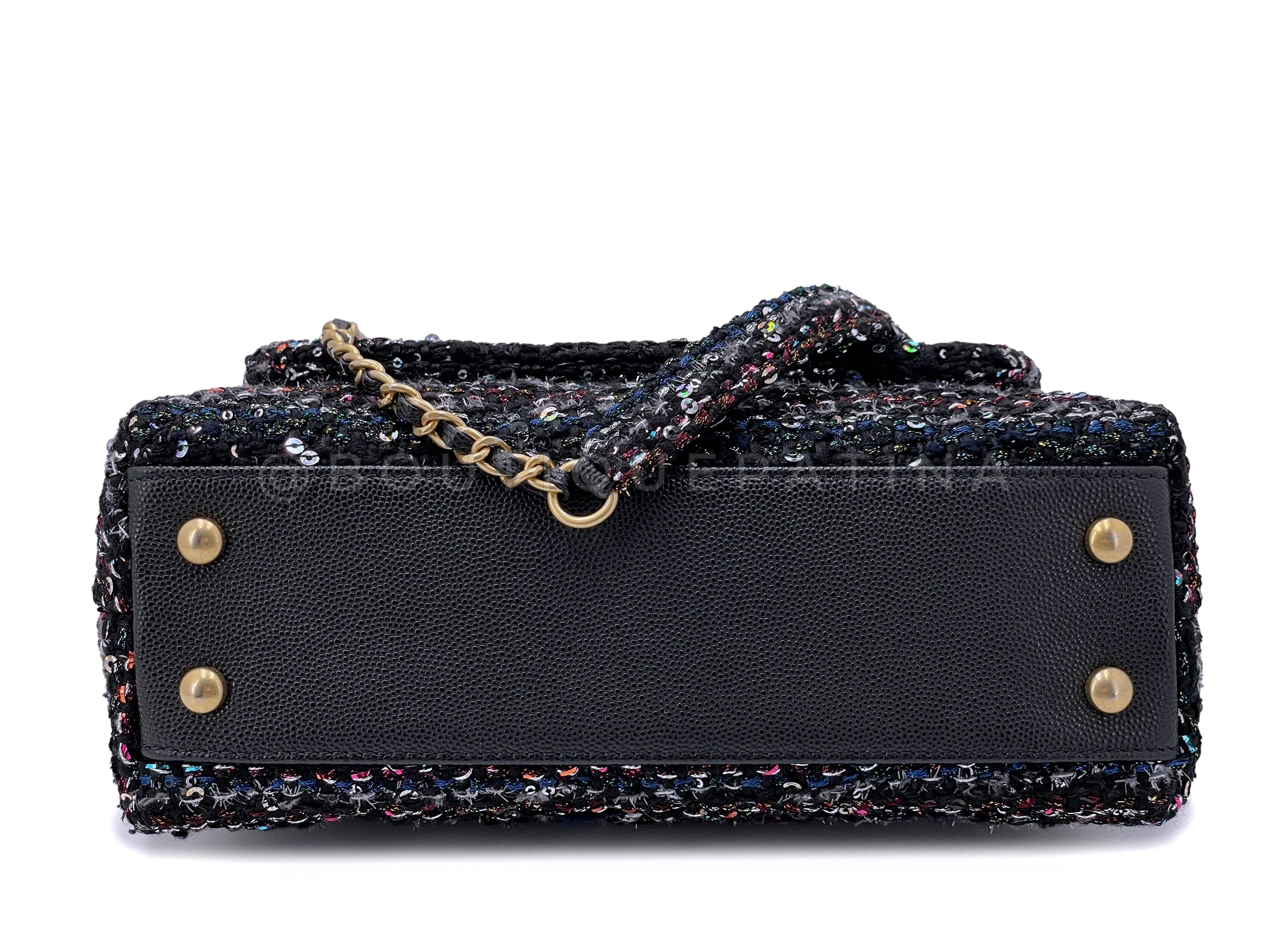 Chanel 20A Metiers D'Art Tweed Sequin Coco Handle Bag GHW