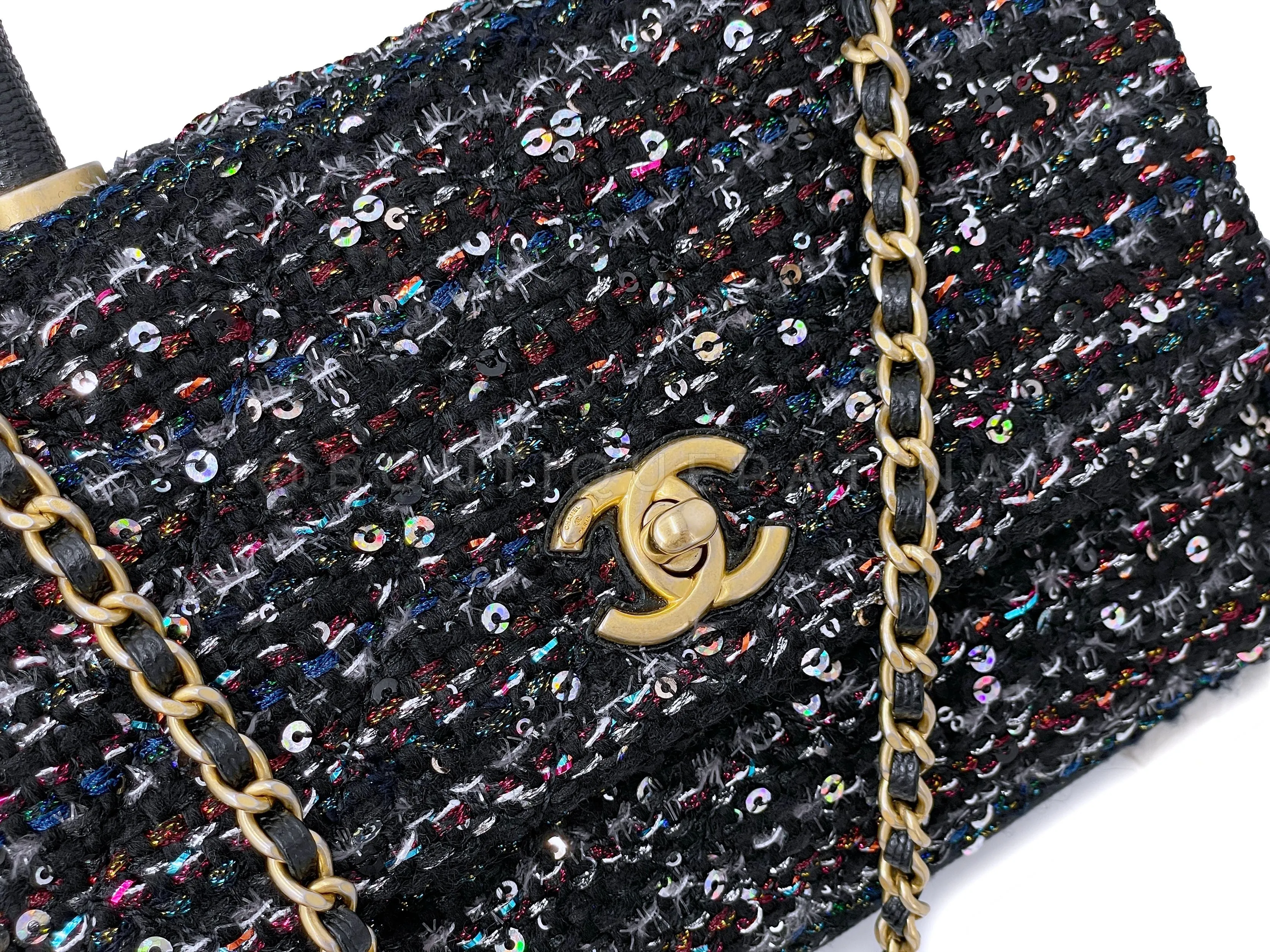 Chanel 20A Metiers D'Art Tweed Sequin Coco Handle Bag GHW
