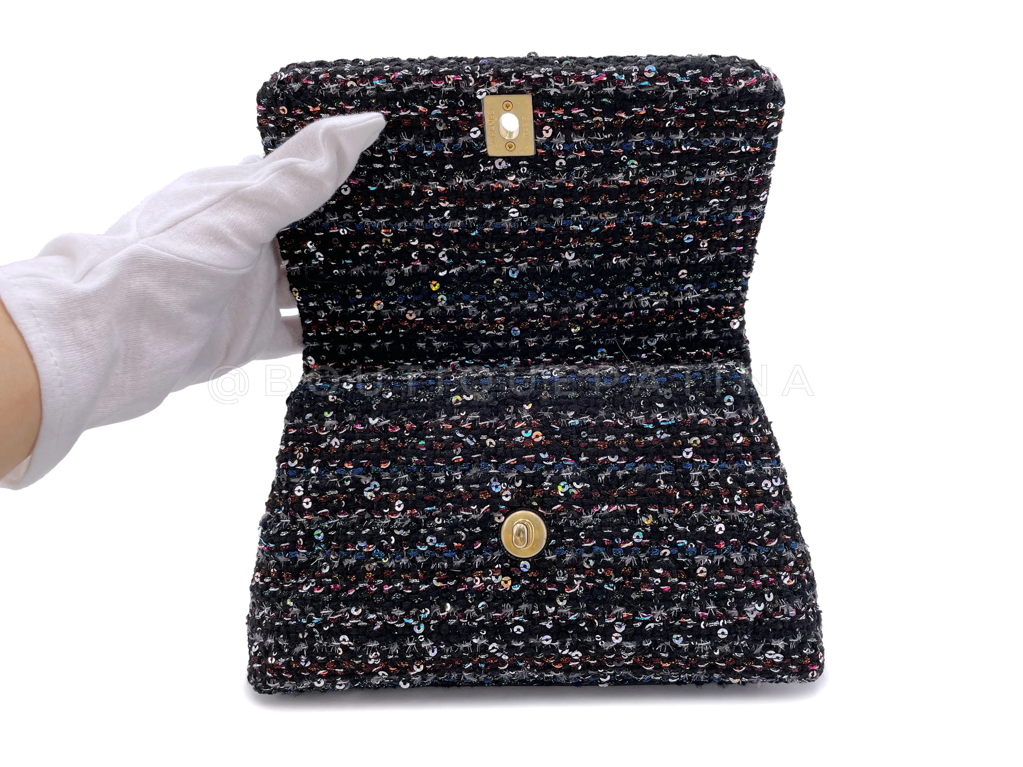 Chanel 20A Metiers D'Art Tweed Sequin Coco Handle Bag GHW