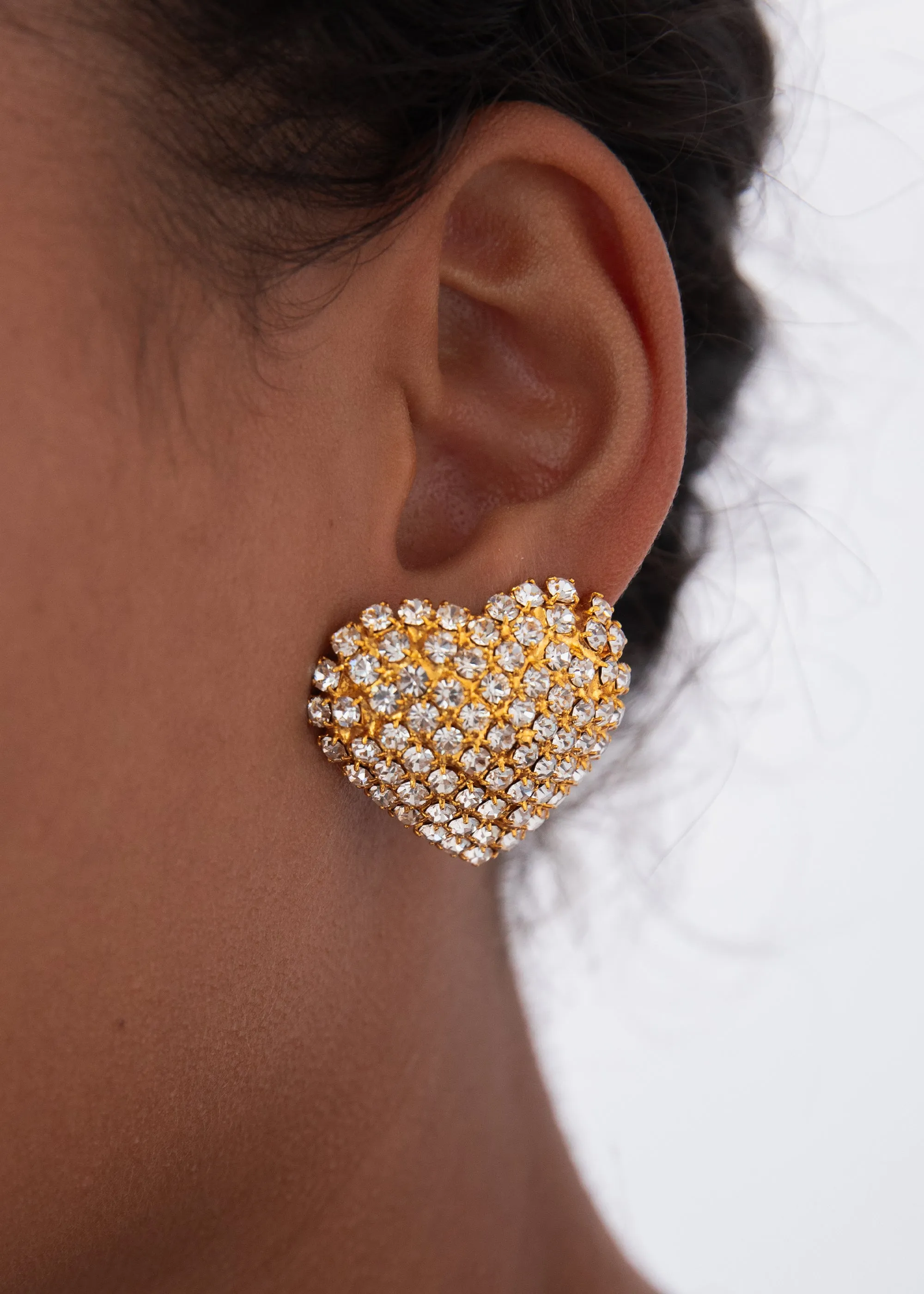 Christa Earrings -- Crystal Antique Gold