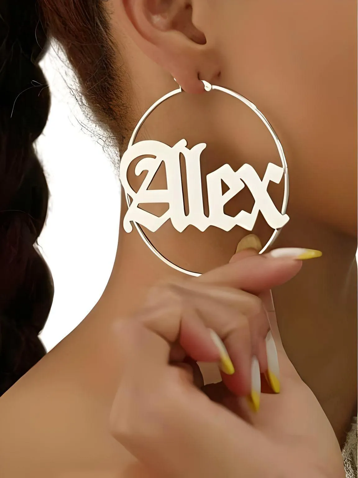 Custom Earrings Personalized Name Hoop Earrings For Women