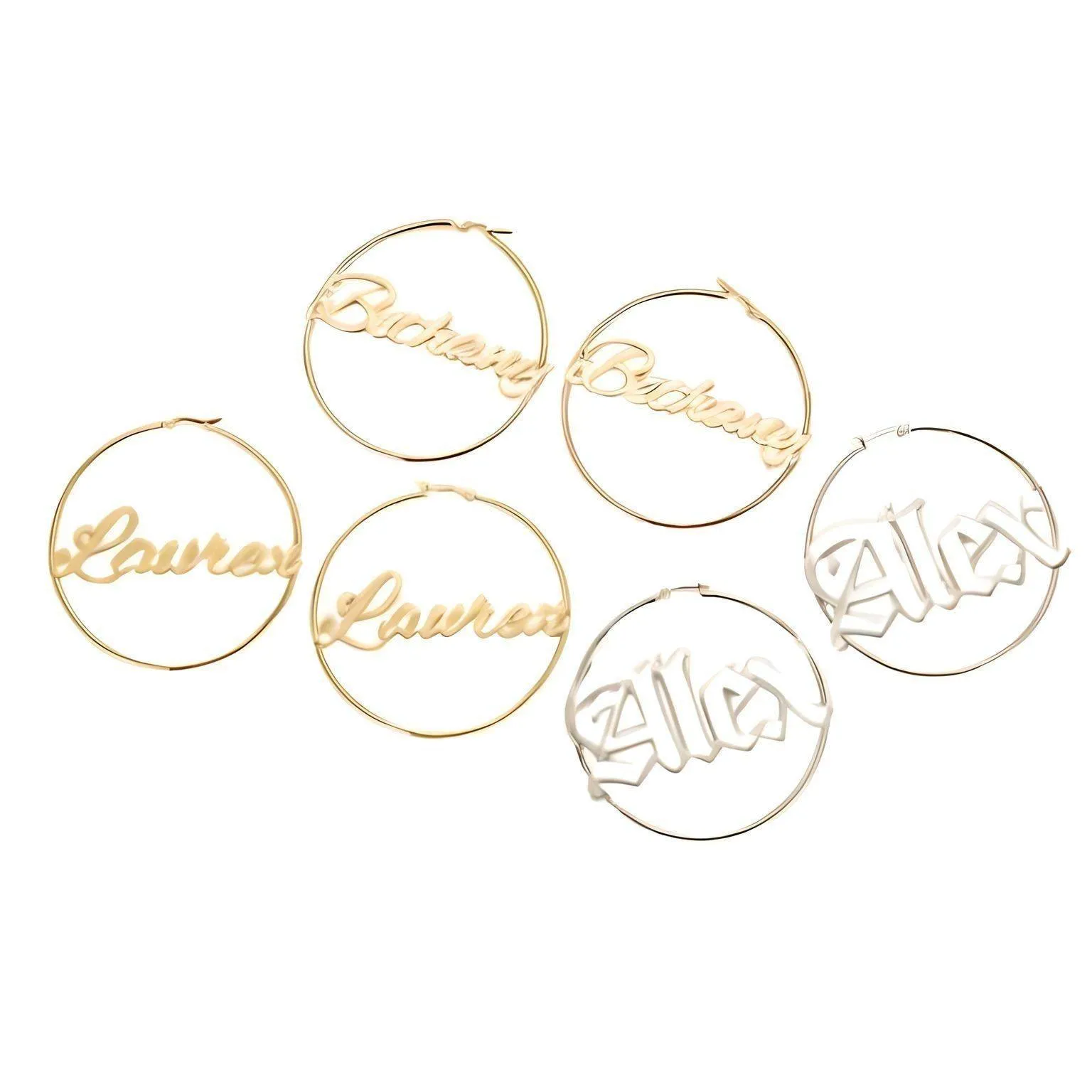Custom Earrings Personalized Name Hoop Earrings For Women