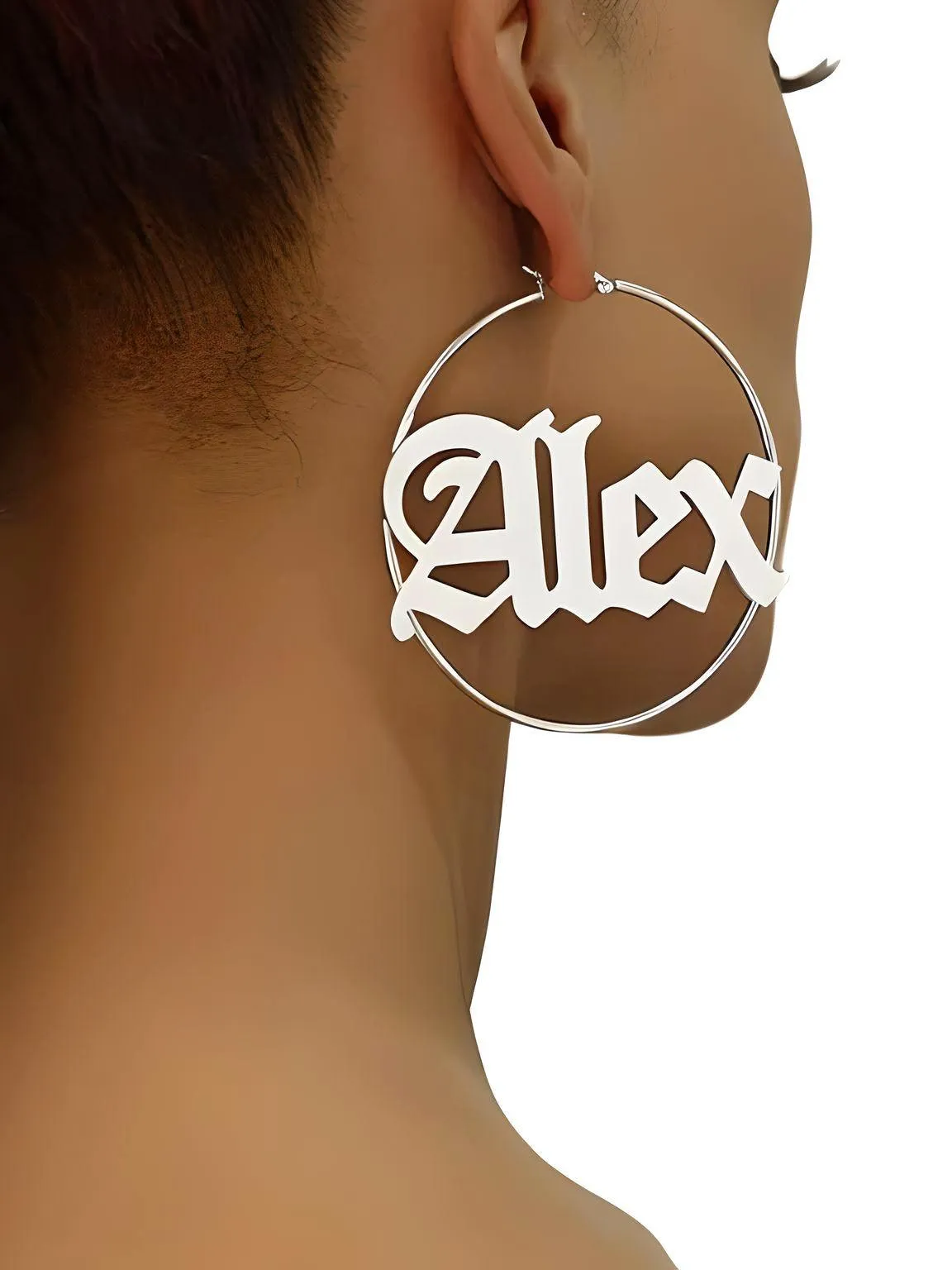 Custom Earrings Personalized Name Hoop Earrings For Women