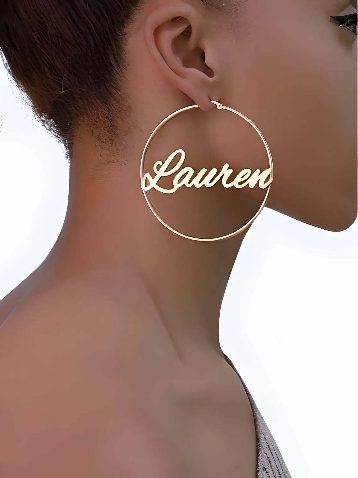 Custom Earrings Personalized Name Hoop Earrings For Women