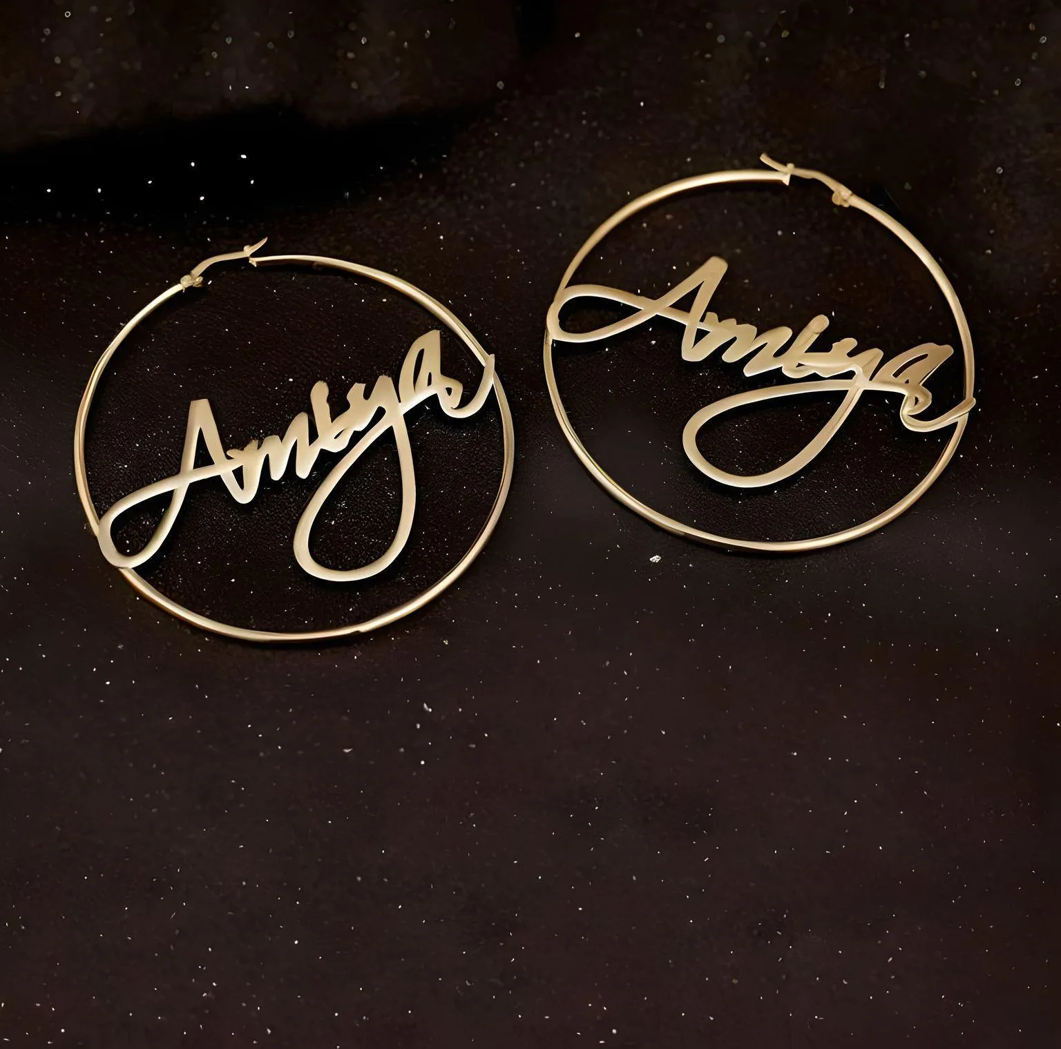 Custom Earrings Personalized Name Hoop Earrings For Women