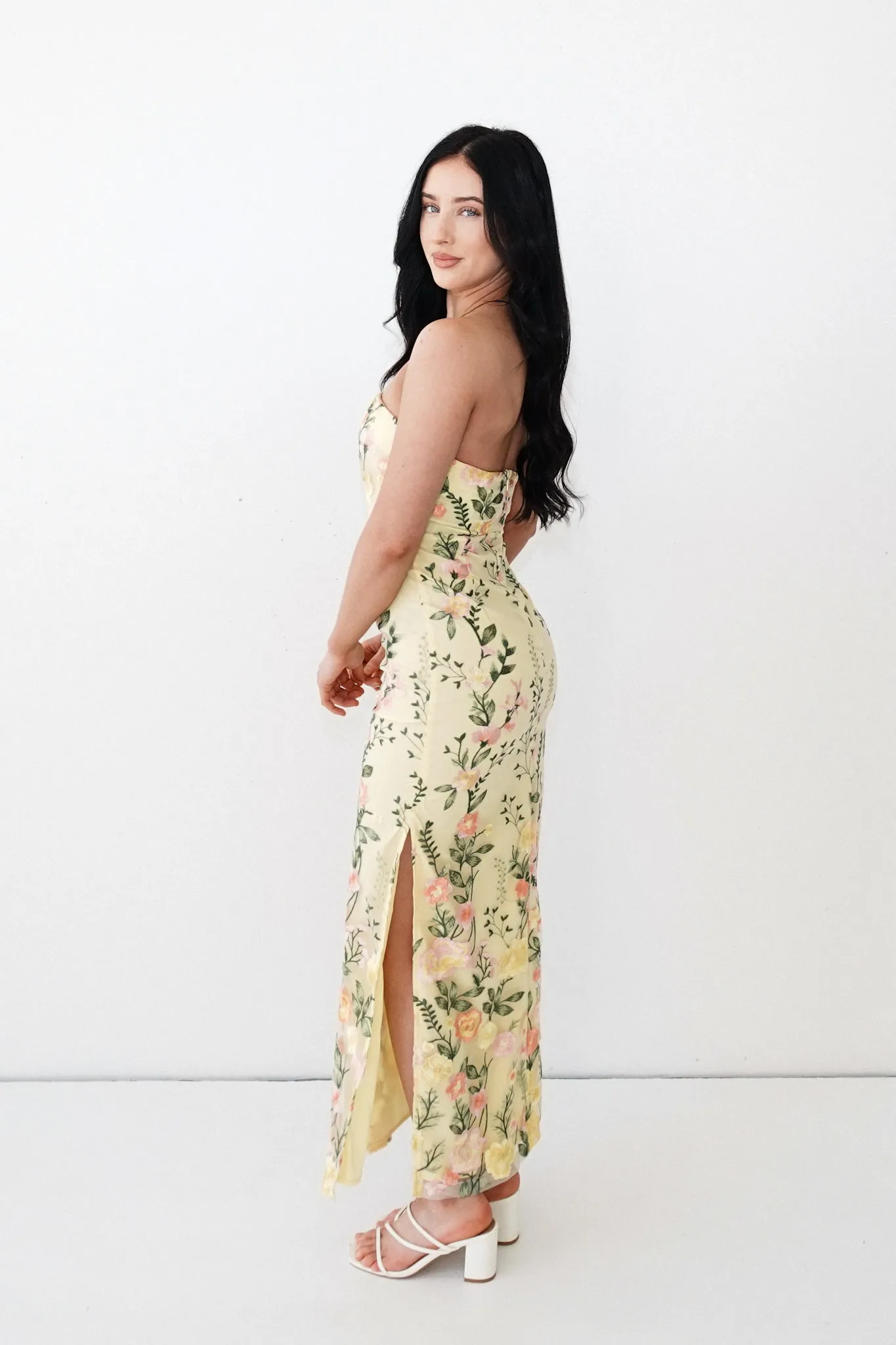 Delilah Floral Maxi Dress - Lemon
