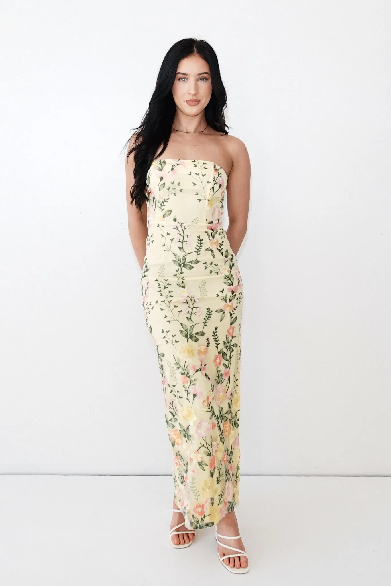 Delilah Floral Maxi Dress - Lemon