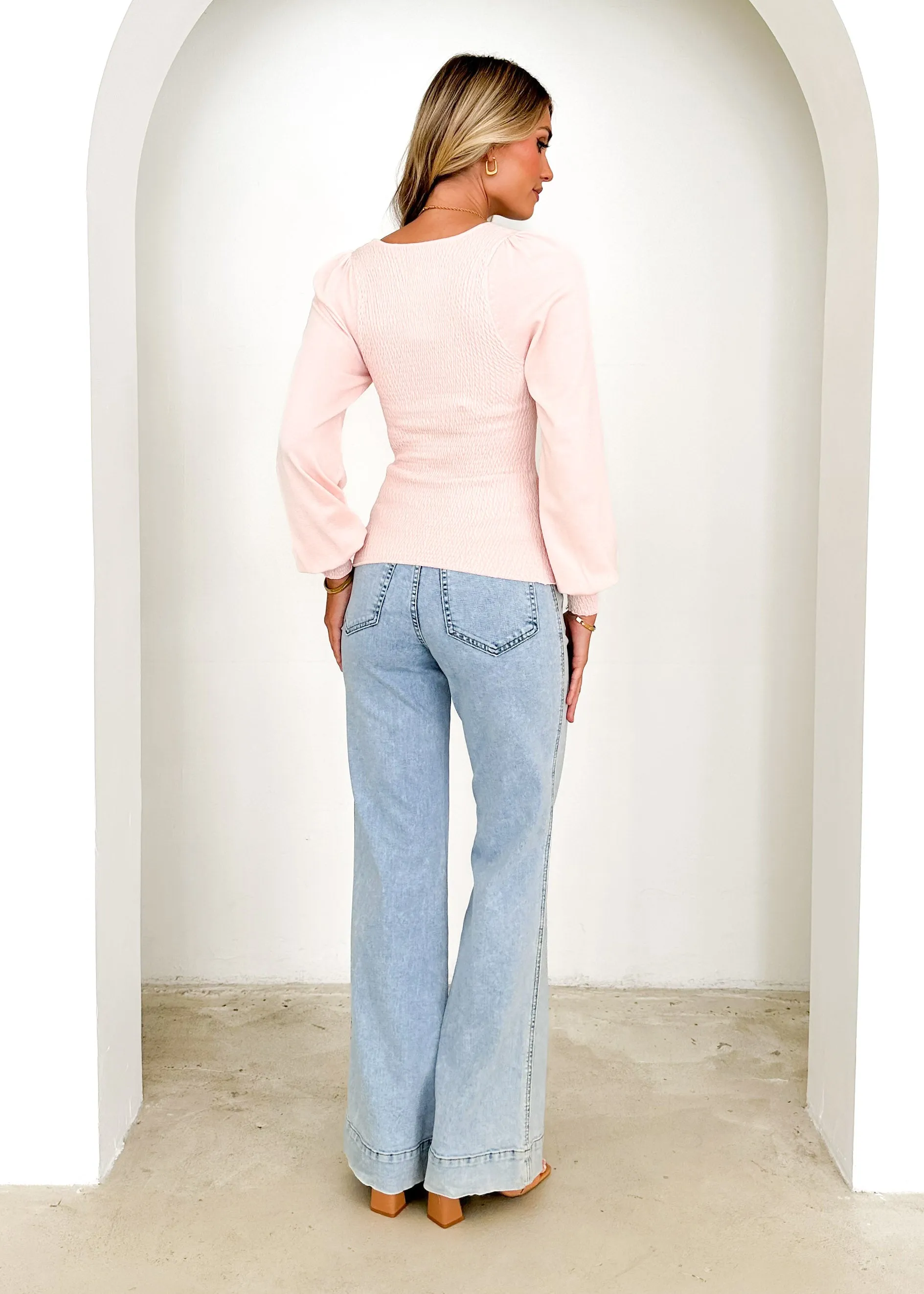 Delvie Knit Top - Blush
