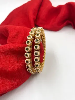 Designer Gold Plated Pearls Pacheli Bangles For Women By Gehna Shop