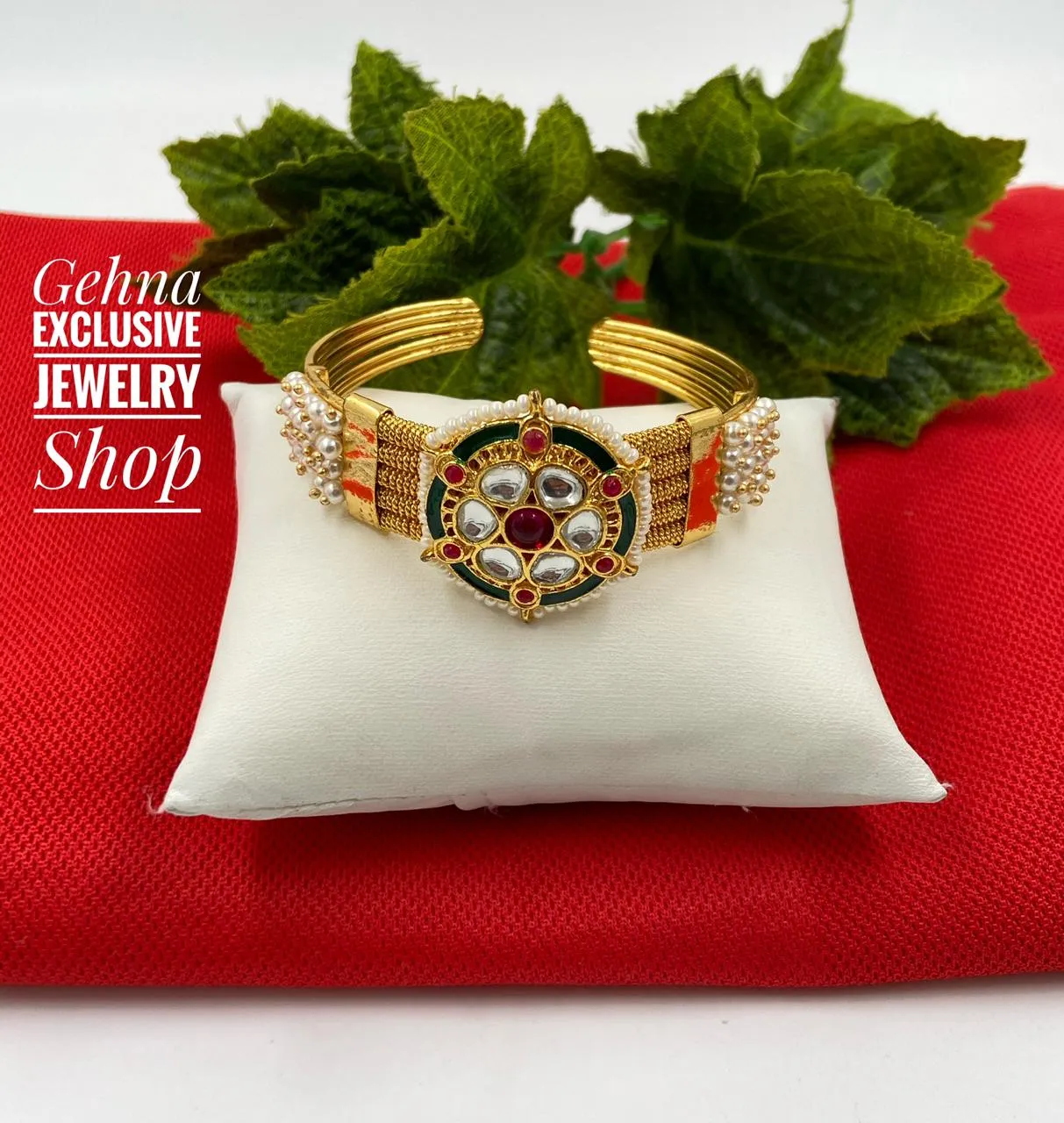Designer Kundan Bracelet For Ladies By Gehna Shop