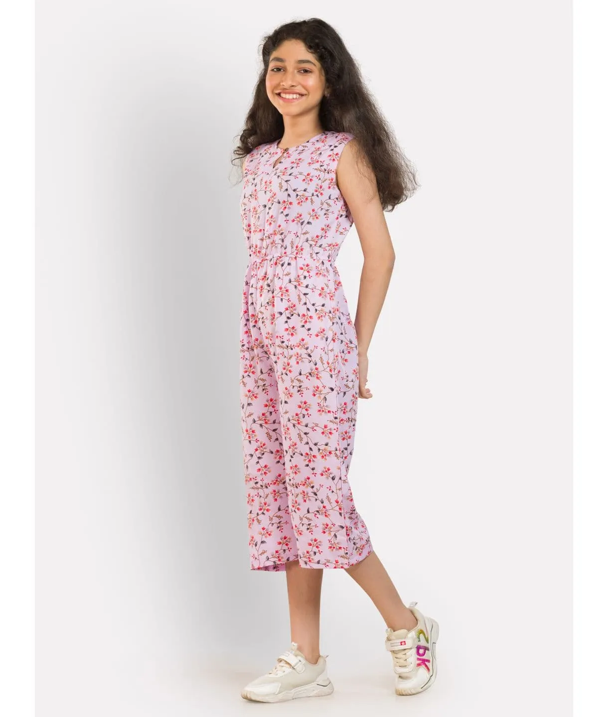 Elasticated Key-hole Jumpsuit for Girls