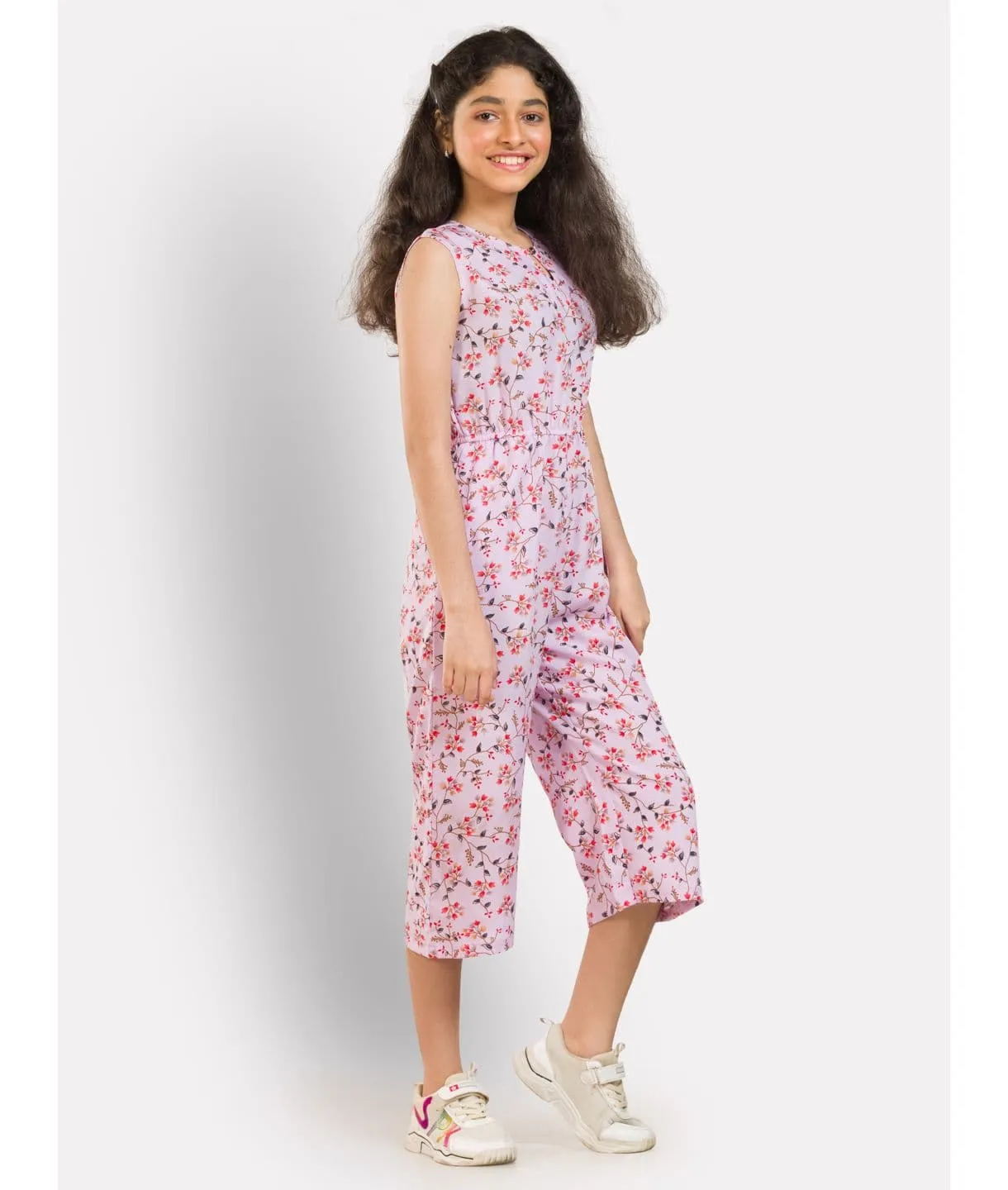 Elasticated Key-hole Jumpsuit for Girls