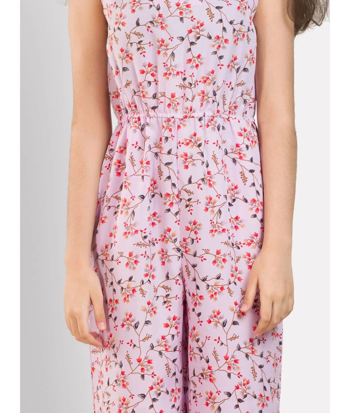 Elasticated Key-hole Jumpsuit for Girls