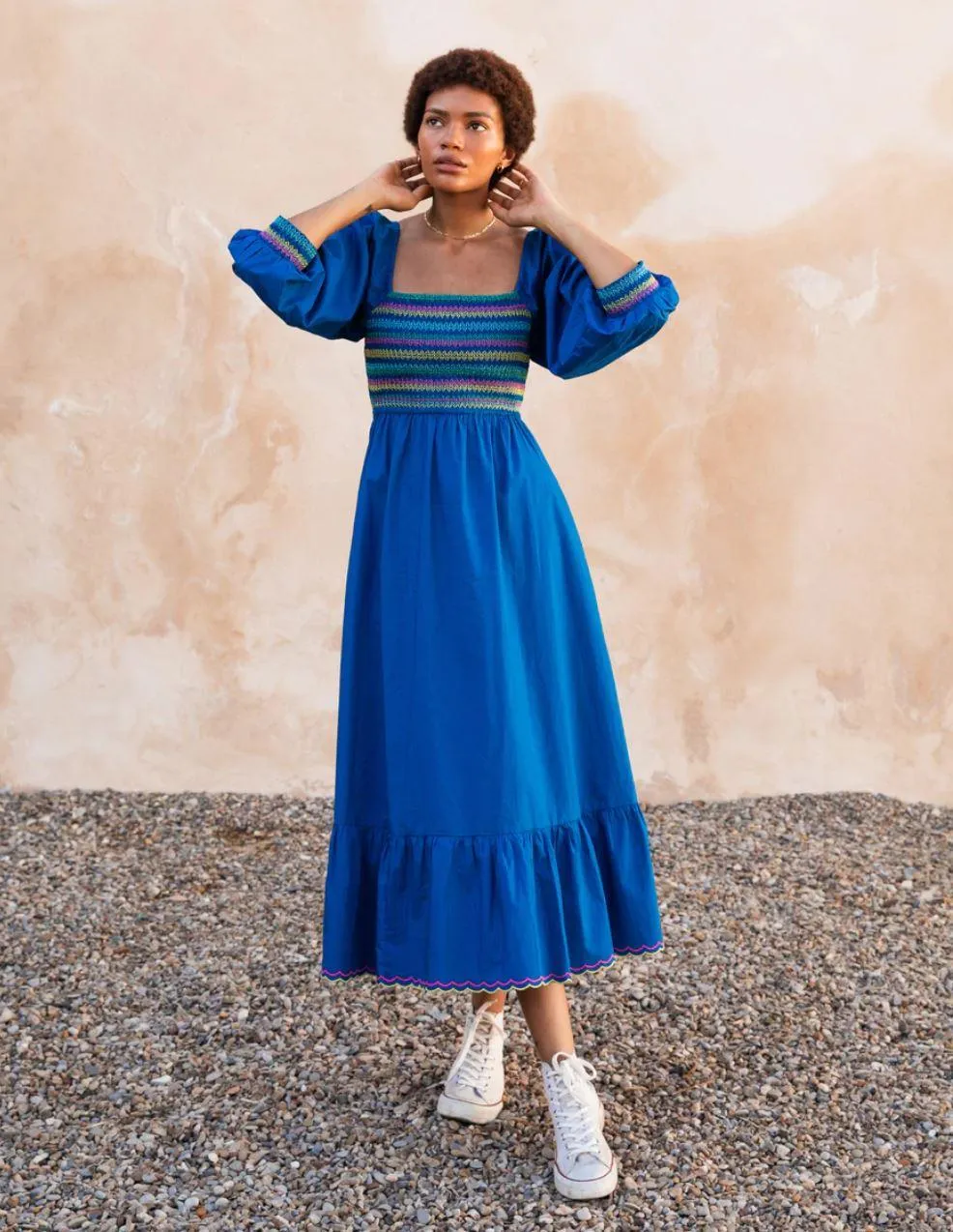 Embroidered Indigo Cindy Dress