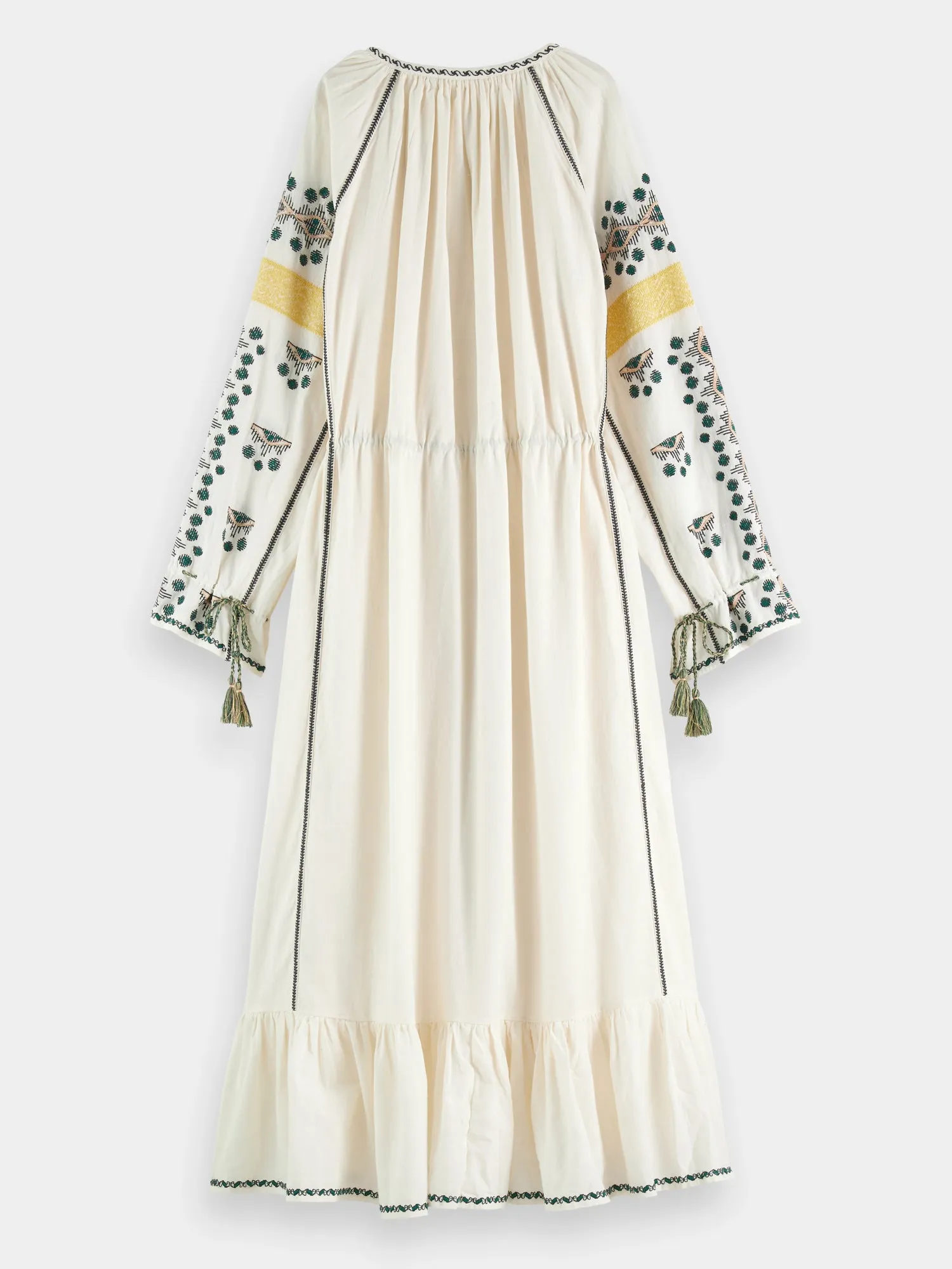 Embroidered v-neck maxi dress